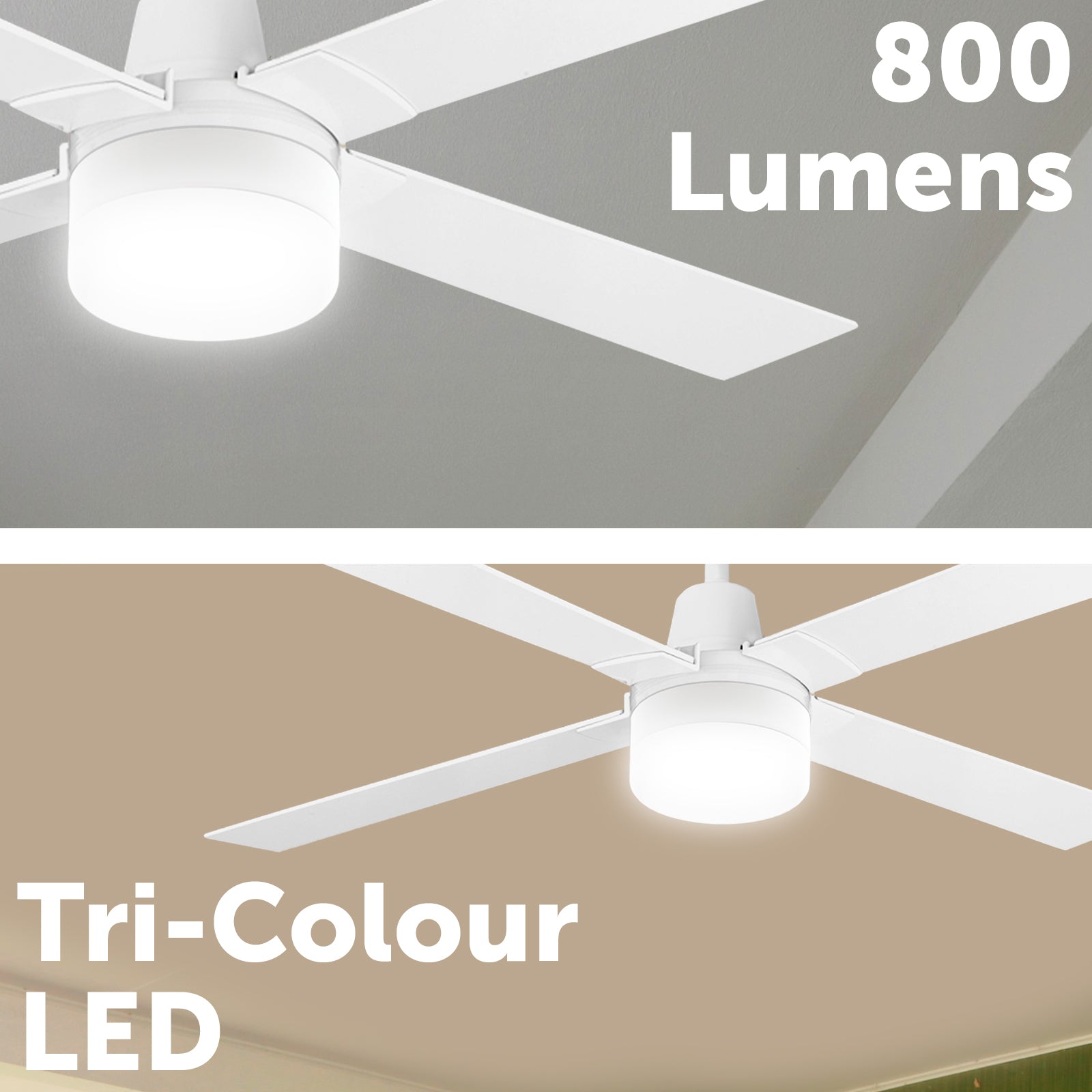 Arlec 12W Clipper Ceiling Fan Light – Tri-Colour LED Fan Light for AC Fan Housing