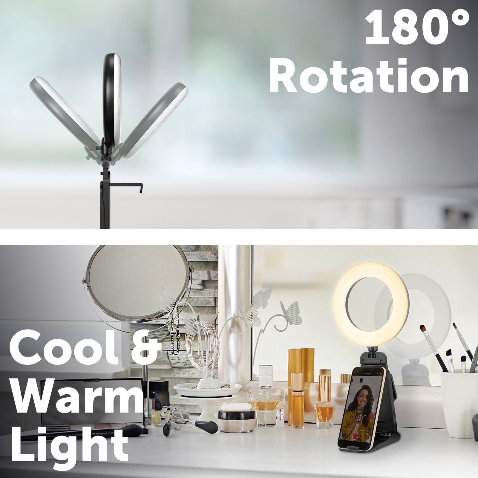 12cm streaming ring light with CCT control by Arlec, compact video light