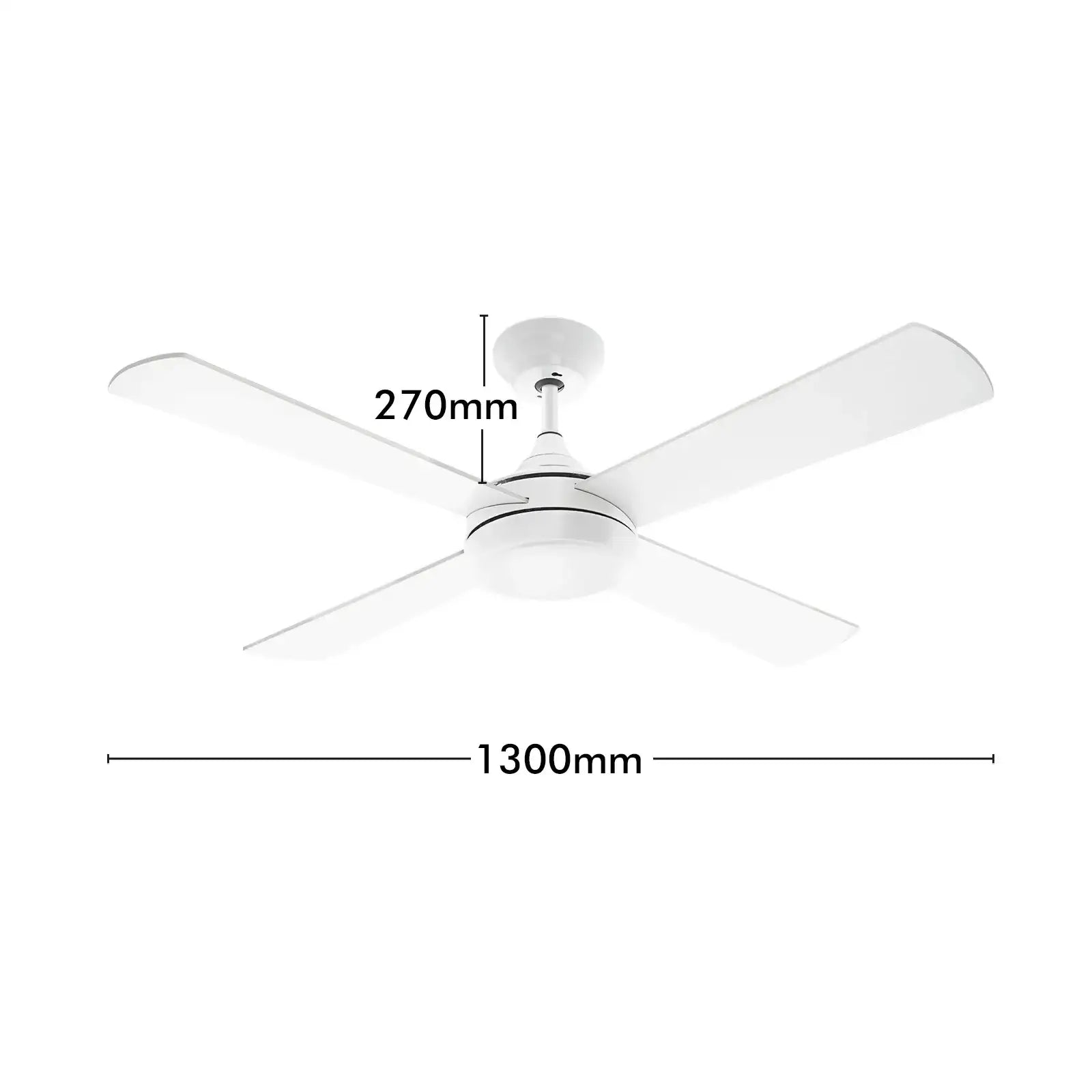 Arlec 130cm white smart ceiling fan with dimmable LED and remote