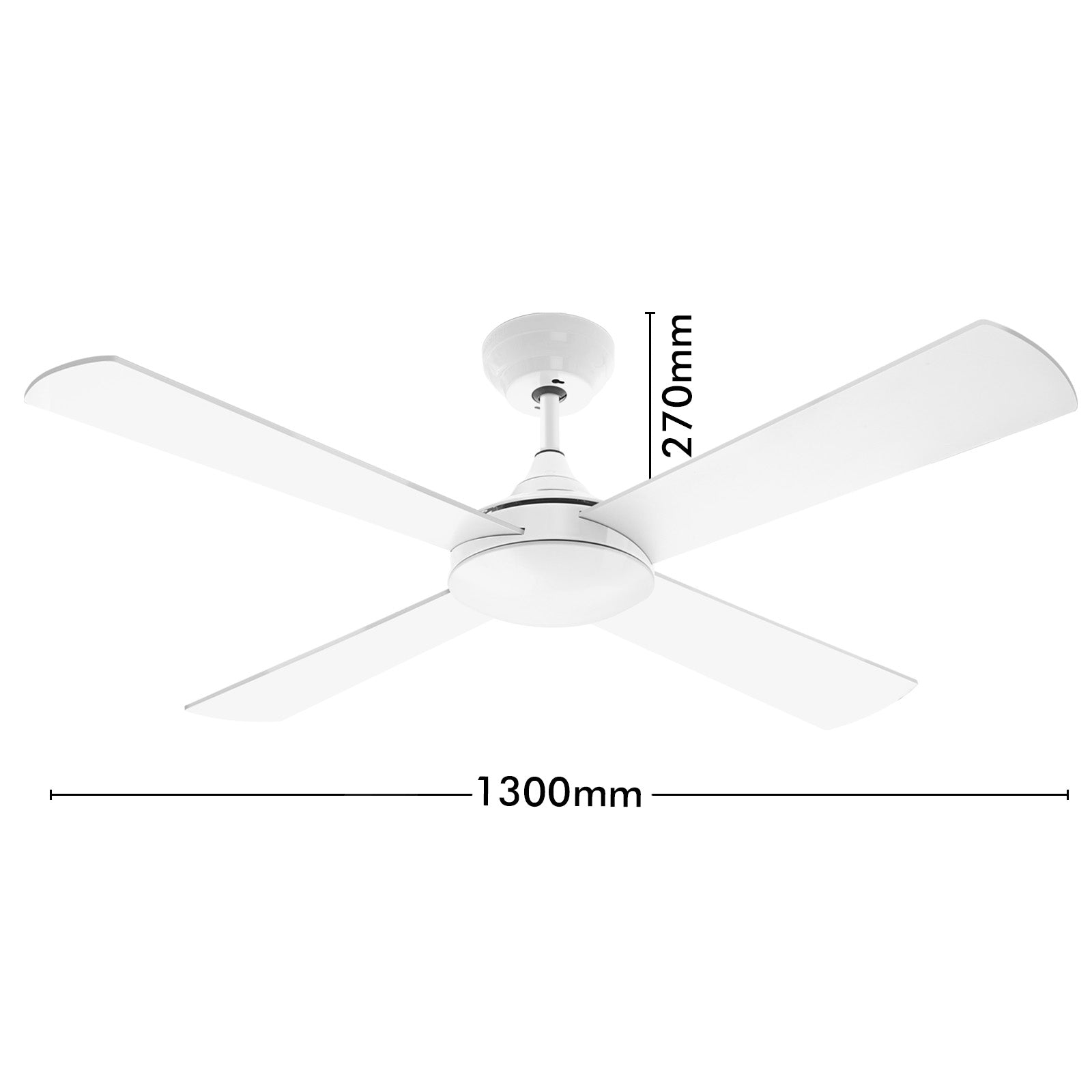 Arlec 130cm smart white ceiling fan with remote and 4 plywood blades
