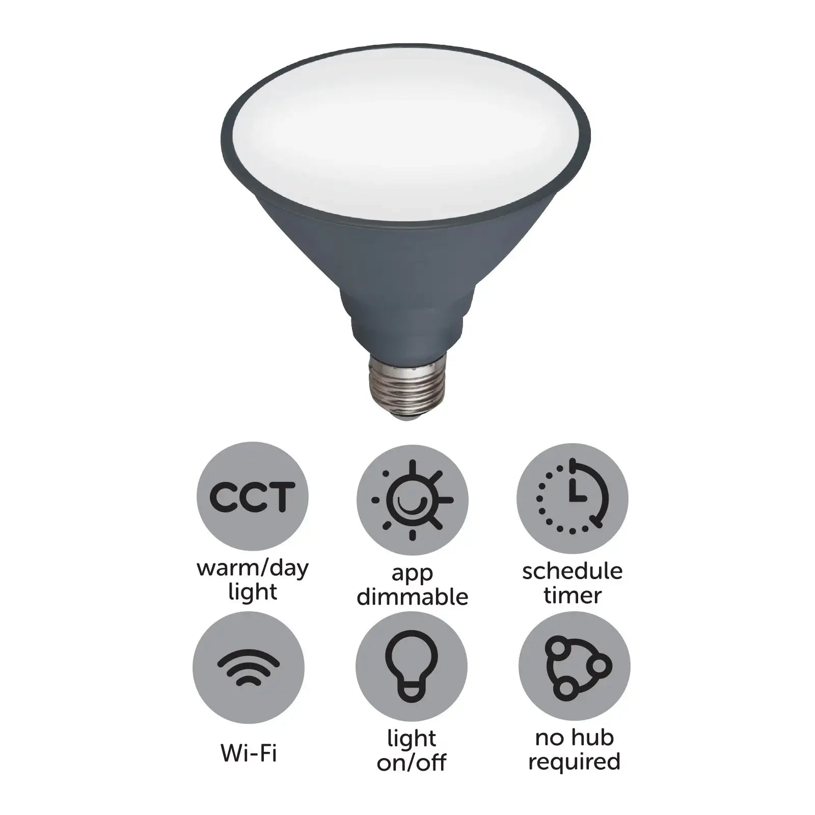 Arlec PAR38 CCT 1350lm smart globe – Wi-Fi ES LED spotlight with colour temperature control