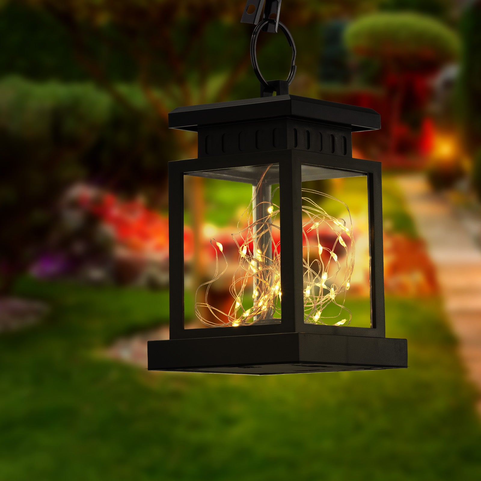 Arlec 13cm decorative fairy light solar lantern – garden ambient outdoor lighting