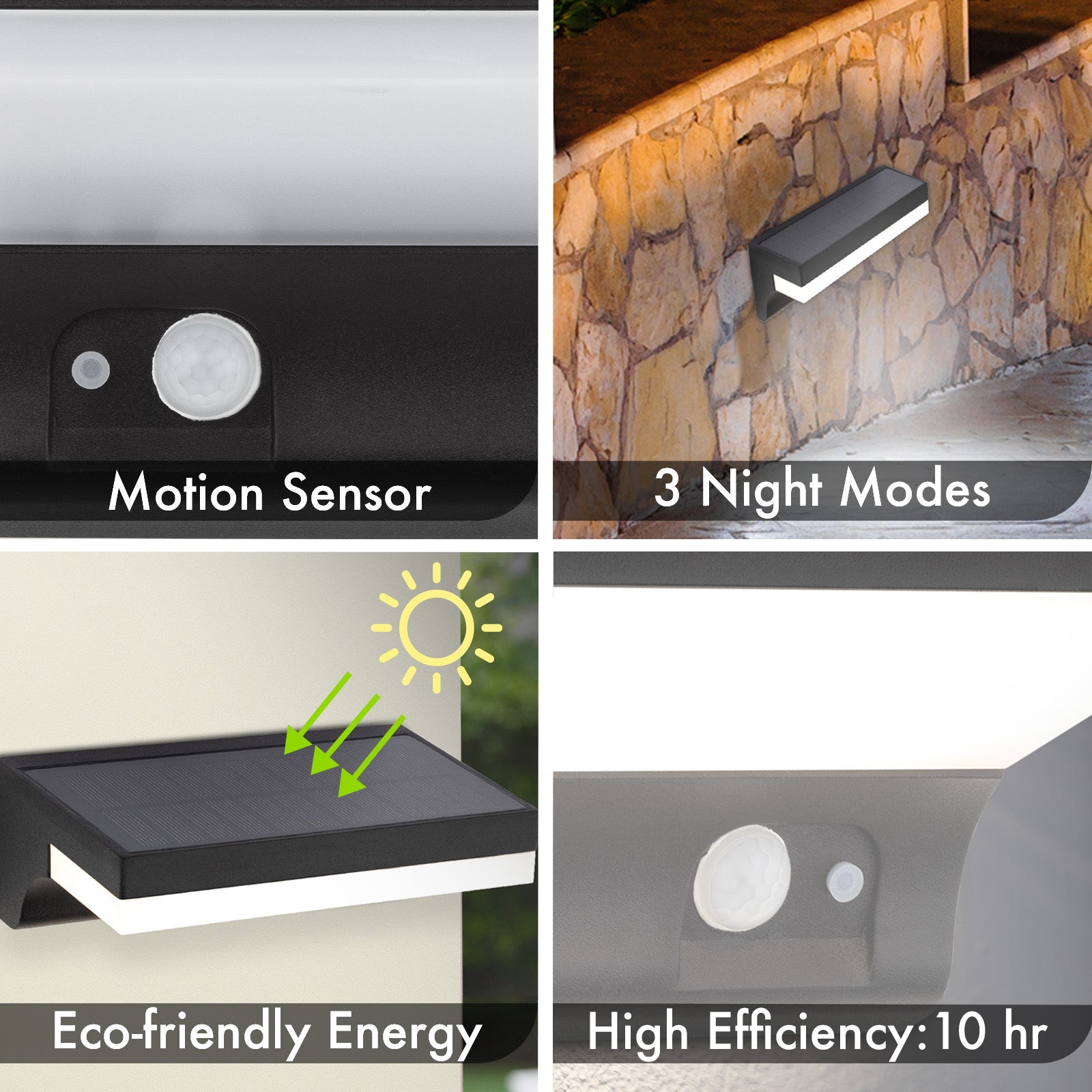 Arlec 150L Premium Solar LED Wall Light With Motion Sensor - solar powered light, motion sensor light, exterior wall light, energy efficient LED