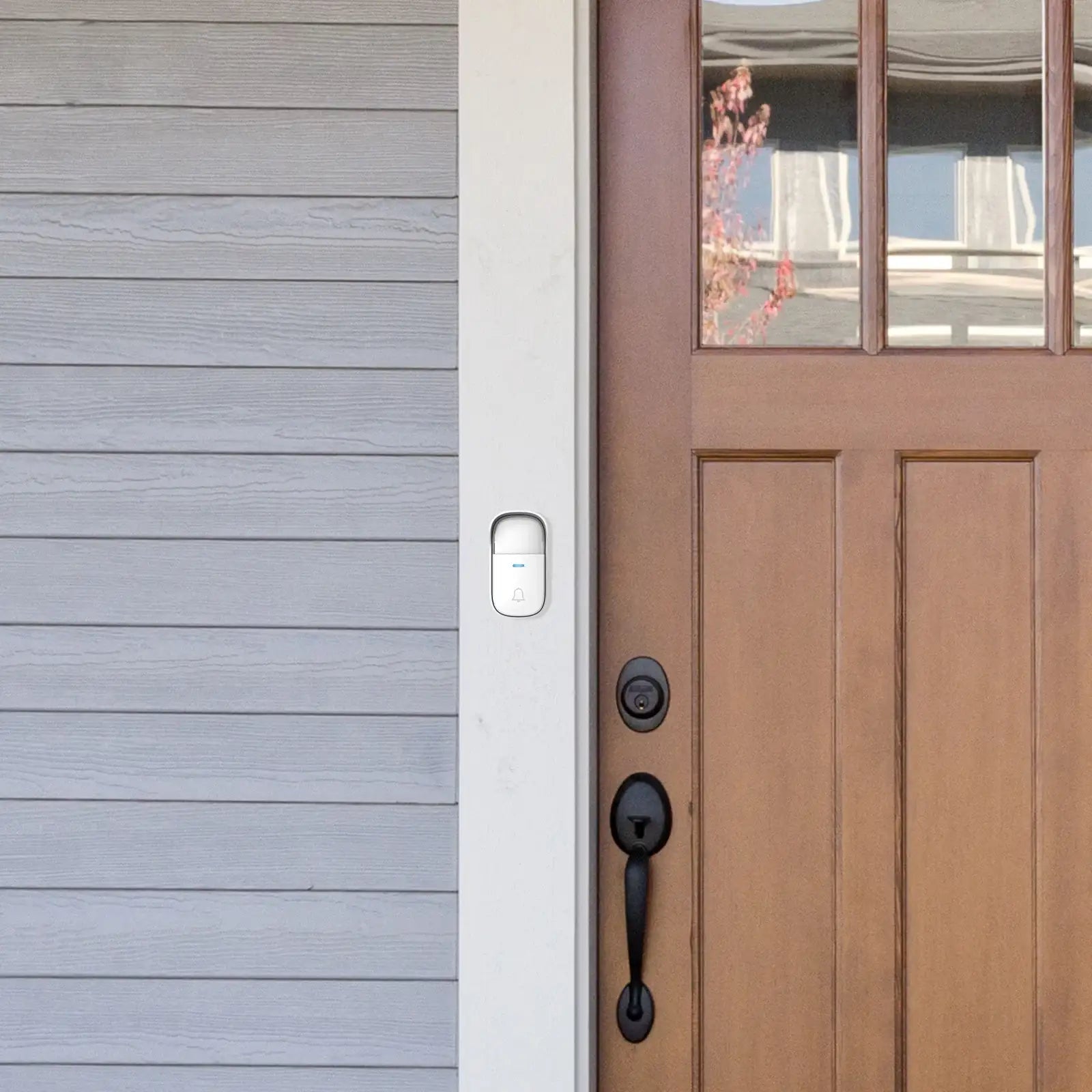 Arlec 150m White Wireless Dual Plug-in Door Chime with Kinetic Push Button – wireless door chime, smart doorbell chime, plug-in doorbell