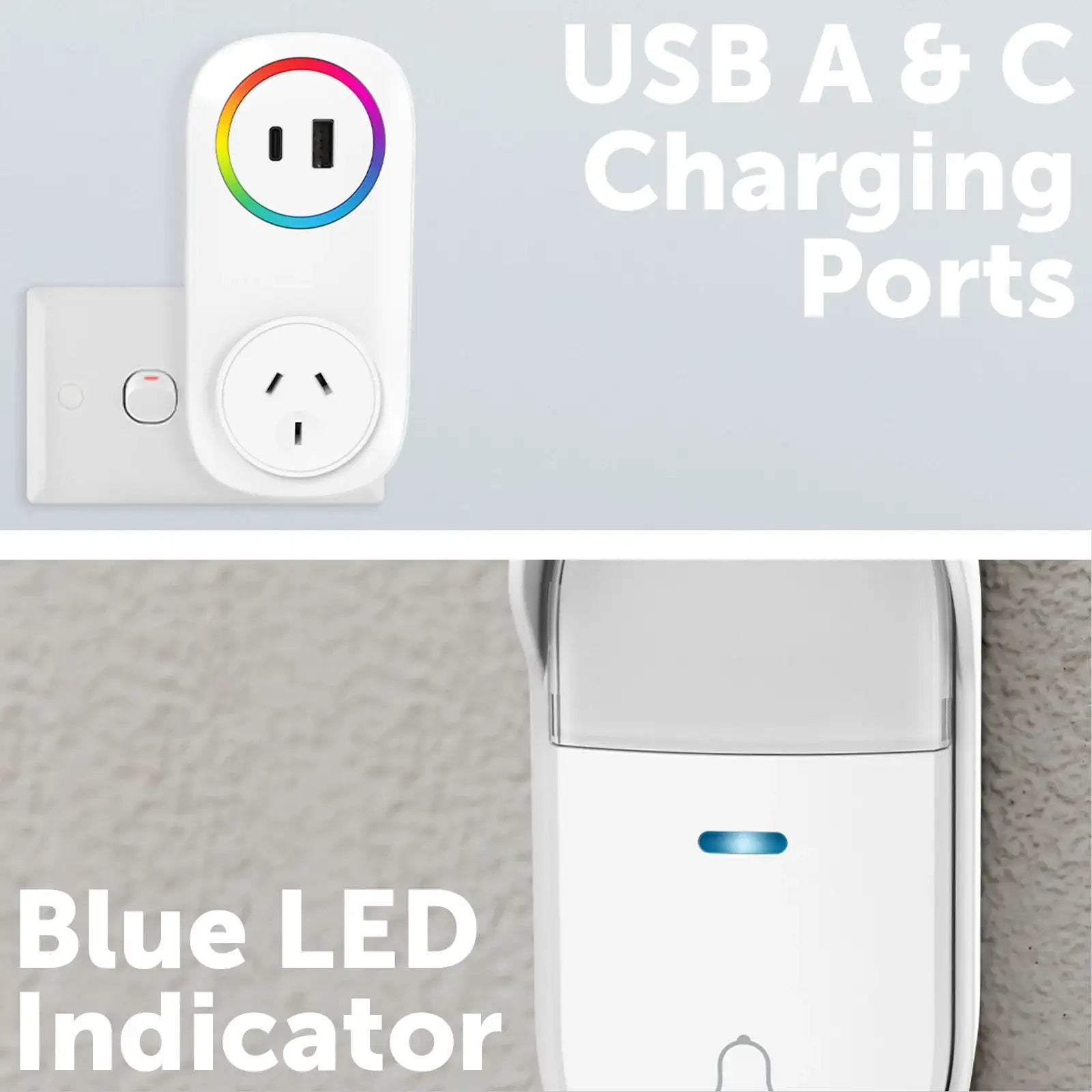 Arlec 150m White Wireless Plug-in Door Chime with Kinetic Push Button – wireless door chime, smart doorbell chime, plug-in doorbell