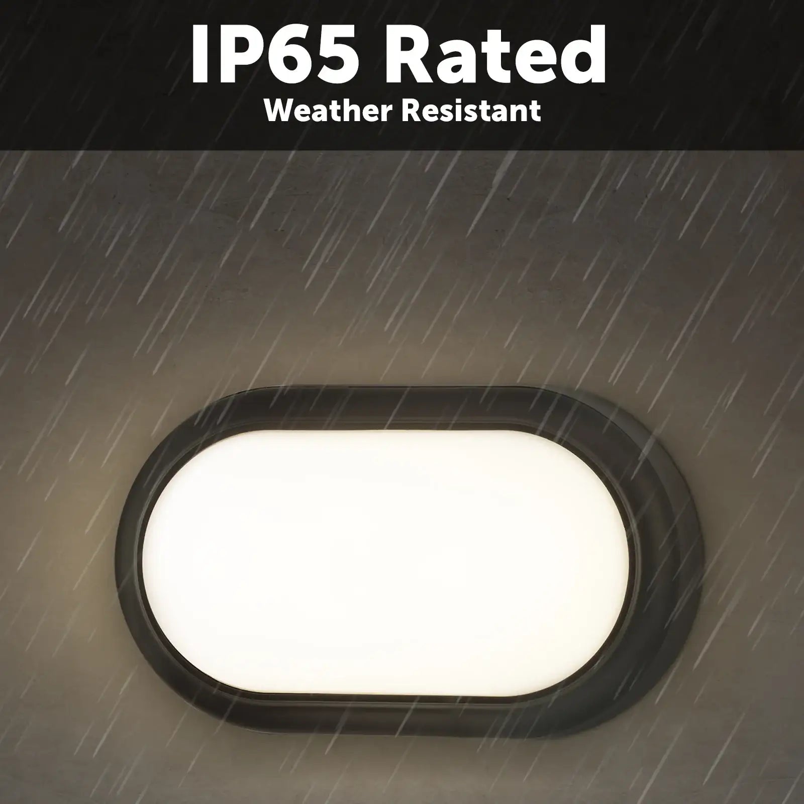 Arlec 15W LED Oval Black Bunker Light - bunker wall light, energy efficient LED