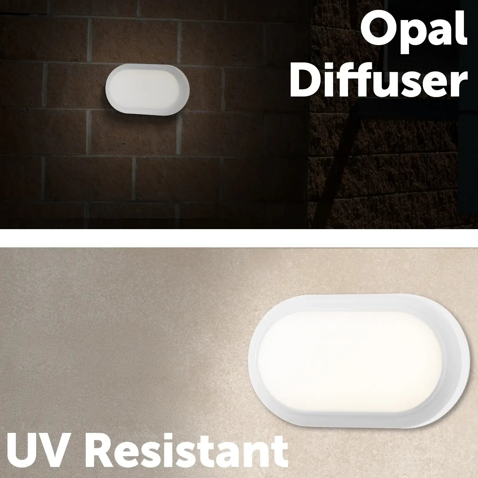 Arlec 15W White Oval LED Bunker Light - bunker wall light, energy efficient LED