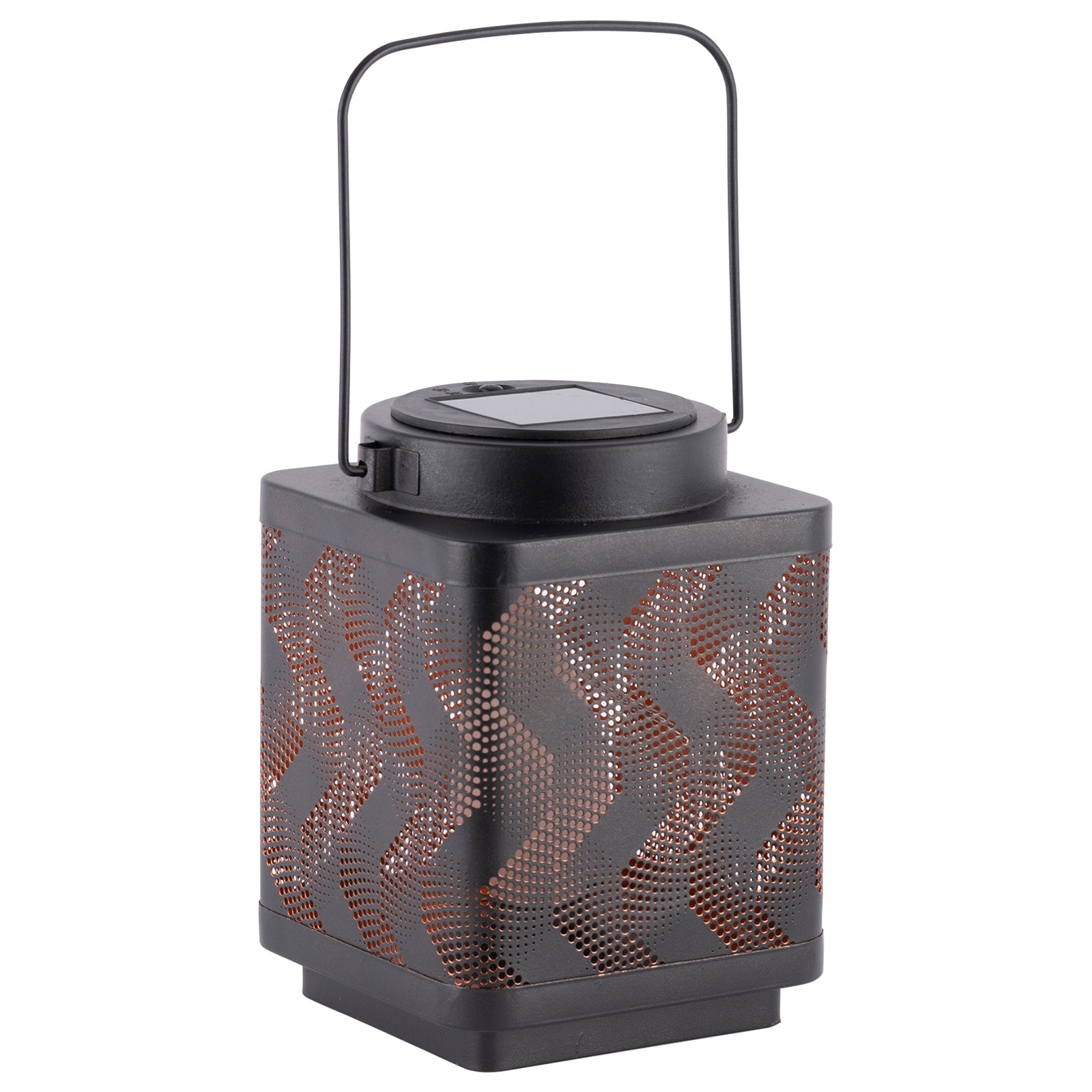 Arlec 15cm LED diagonal flame effect solar lantern – decorative outdoor garden light with dusk sensor and IP44 weatherproof rating