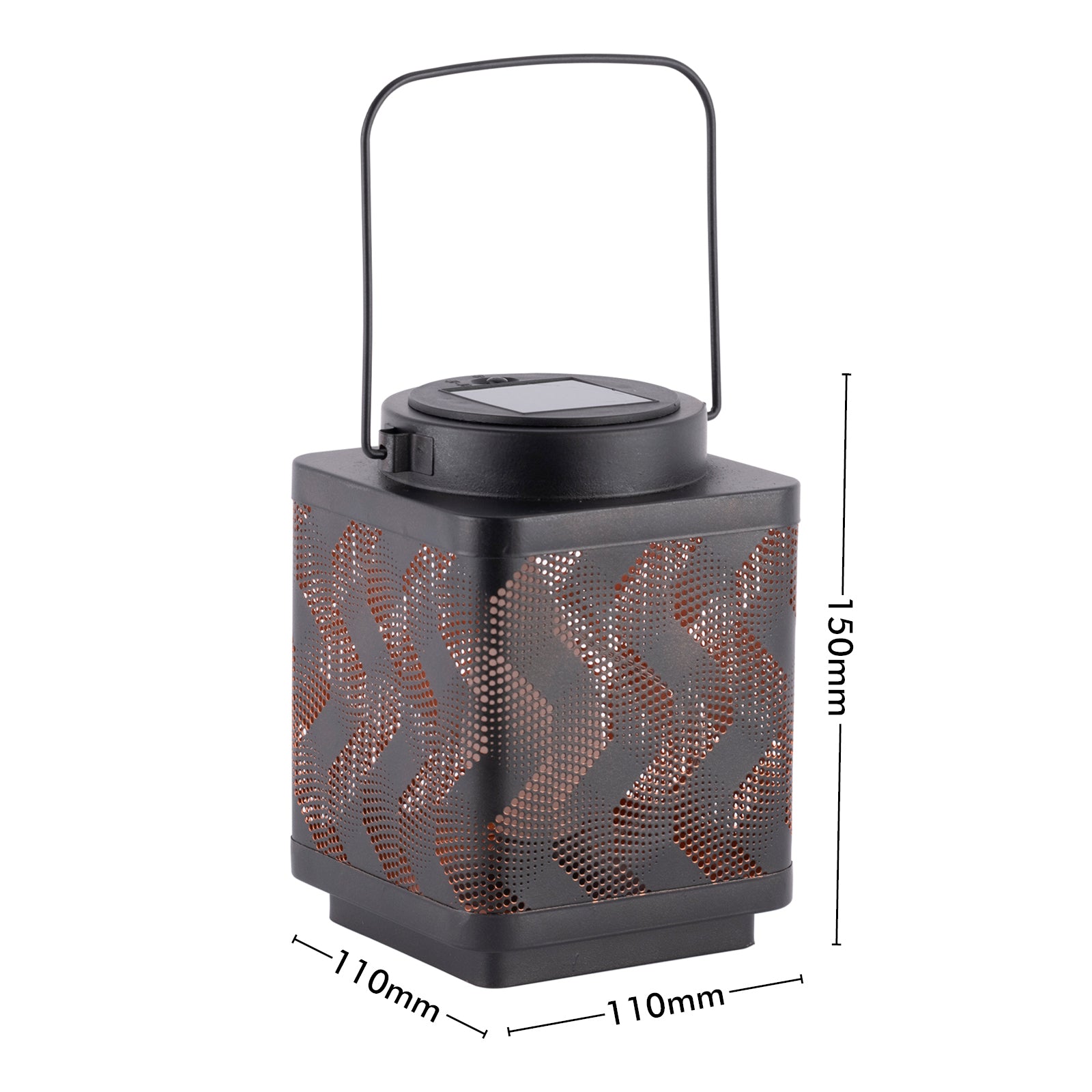 Arlec 15cm LED diagonal flame effect solar lantern – decorative outdoor garden light with dusk sensor and IP44 weatherproof rating