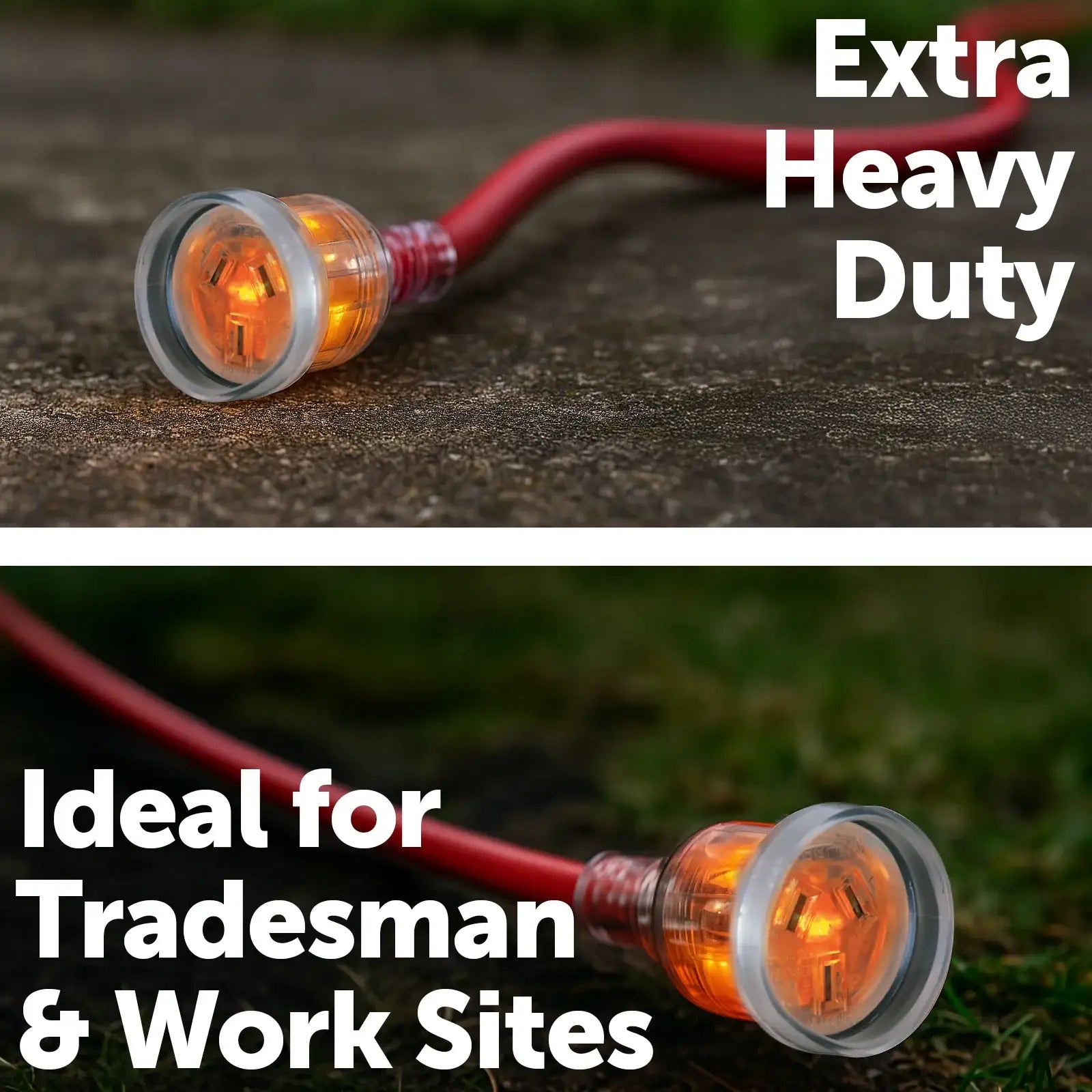 Arlec red 15m heavy duty extension cord – 10A with safety light