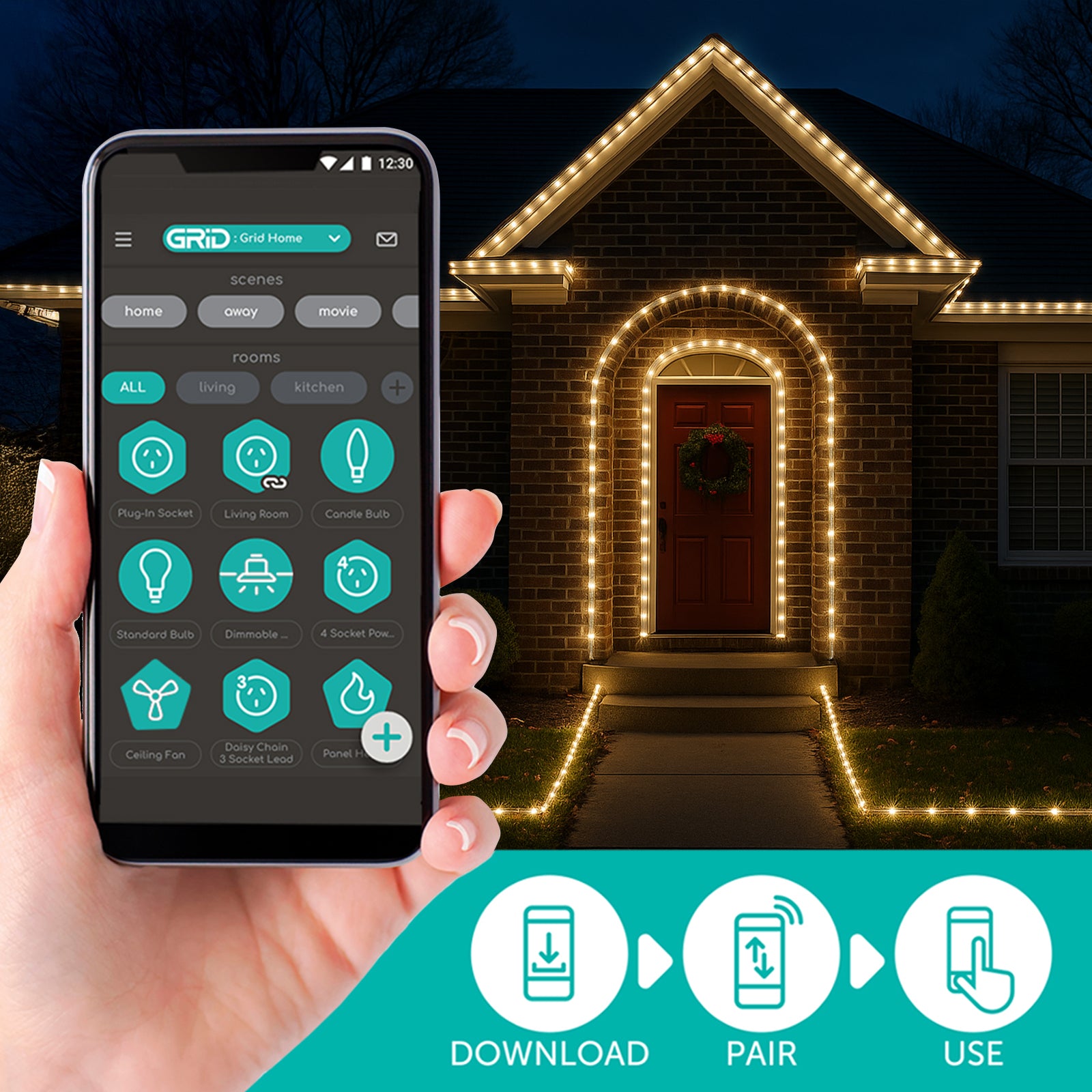 Arlec 15m Multi Coloured Smart Grid Connect Connectable LED Rope Light