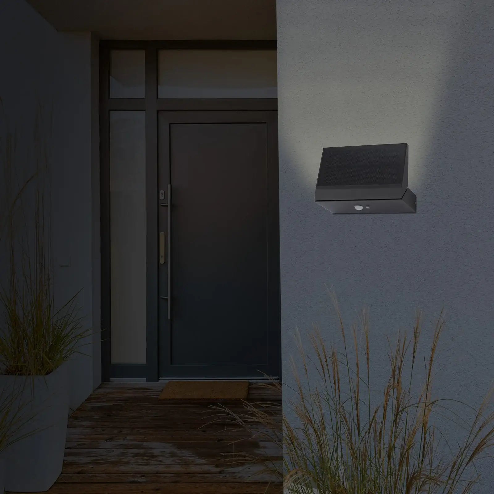 Arlec 190L Premium Solar LED Wall Light With Motion Sensor - solar powered light, motion sensor light, exterior wall light, energy efficient LED