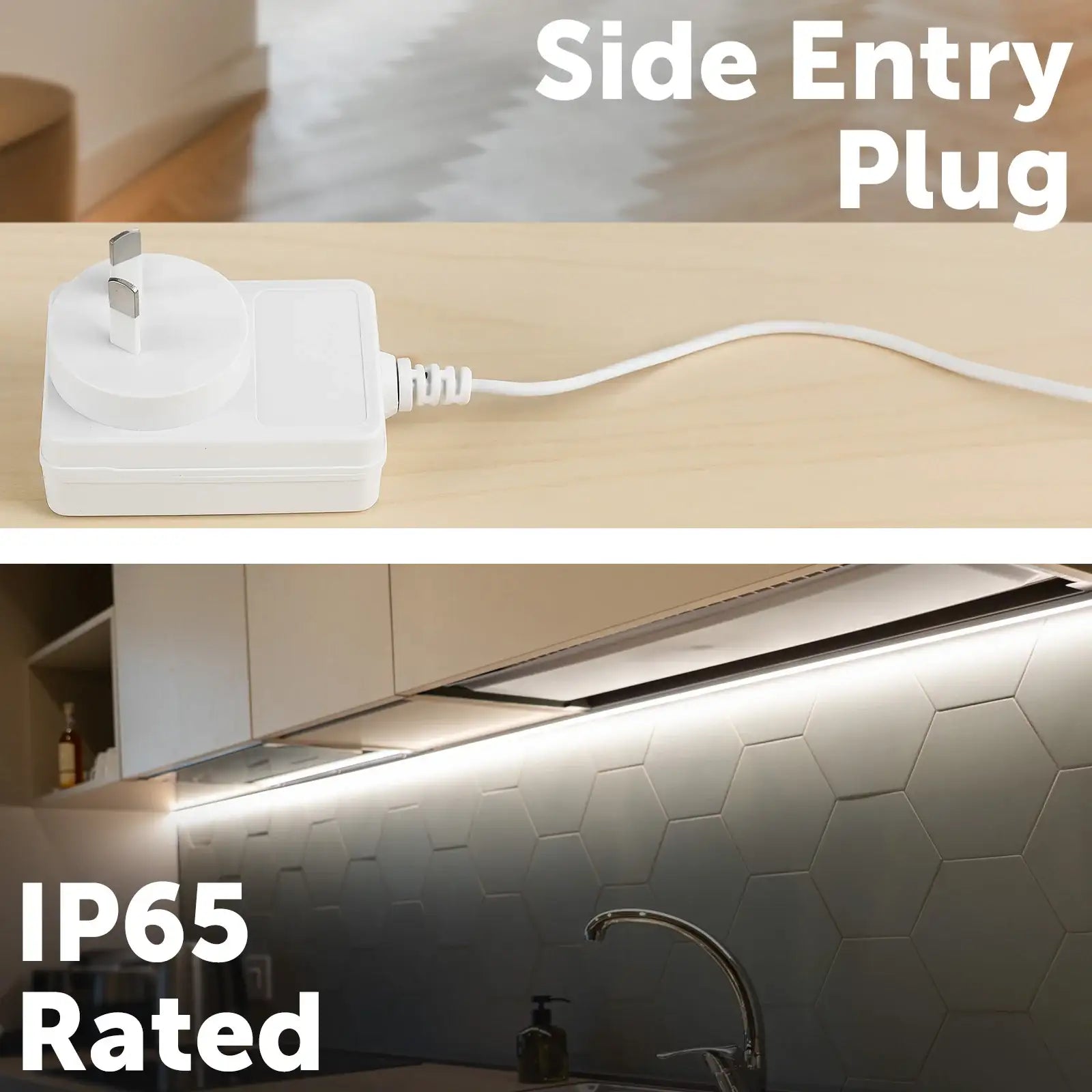 1m CCT LED strip light with adjustable color temperature, app and remote control, and IP65 coating