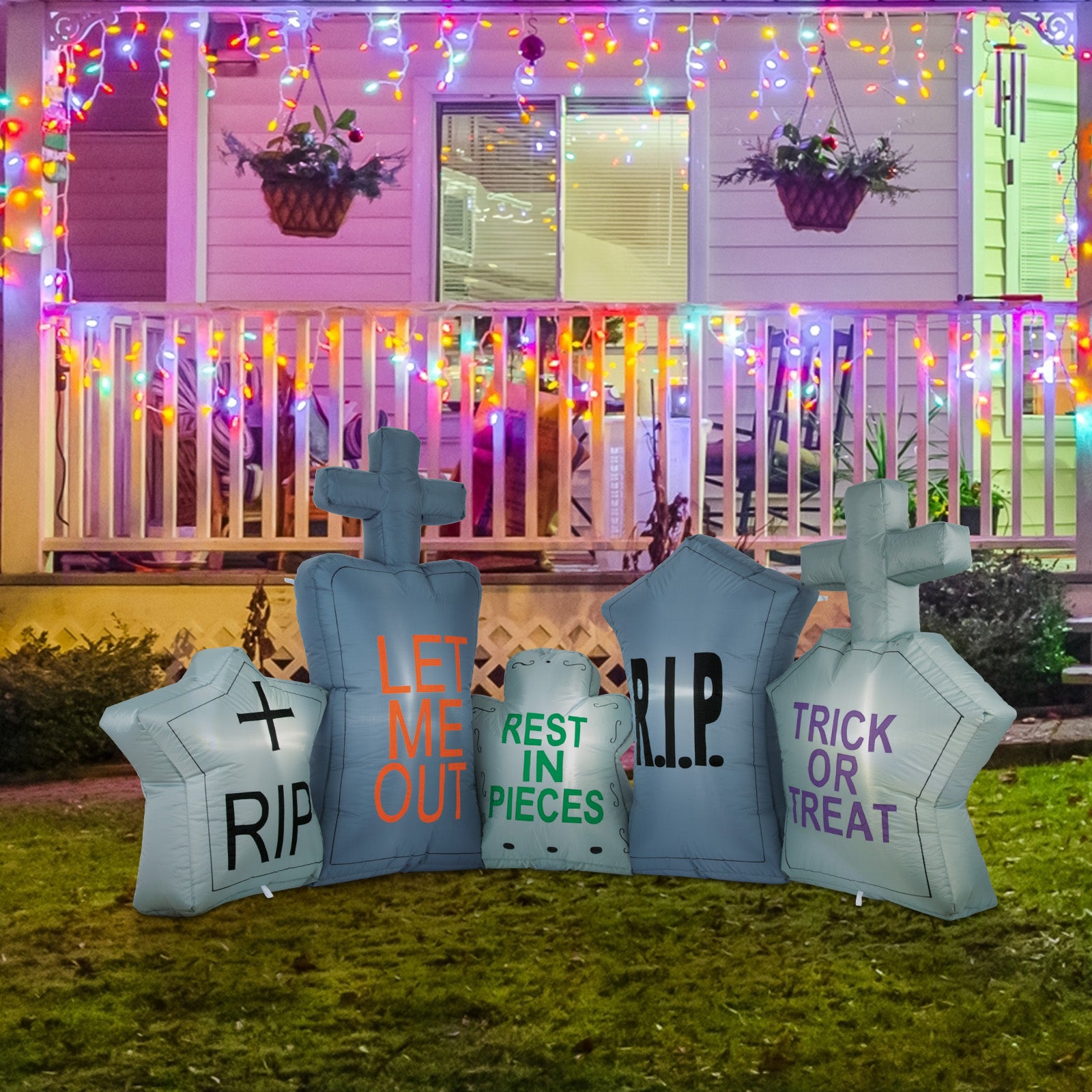 Arlec 2.5m tombstones Halloween inflatable – durable LED-lit inflatable for spooky seasonal decoration