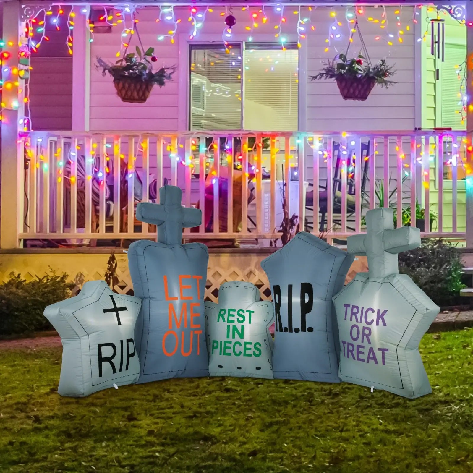 Arlec 2.5m tombstones Halloween inflatable – durable LED-lit inflatable for spooky seasonal decoration