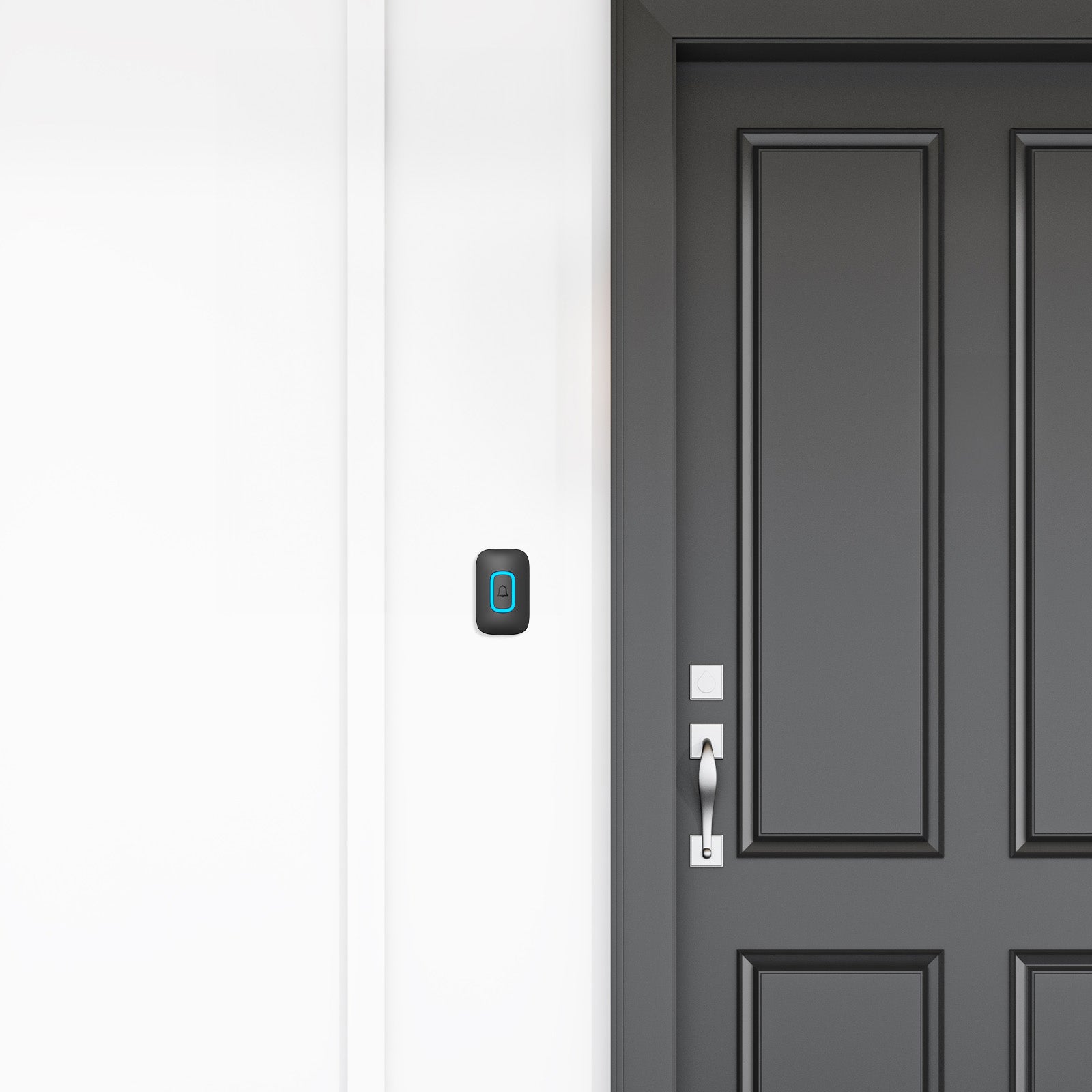 Arlec 200m Rechargeable Wireless Door Chime With Speaker and RGB LED Indicator - Black – wireless door chime, smart doorbell chime, plug-in doorbell