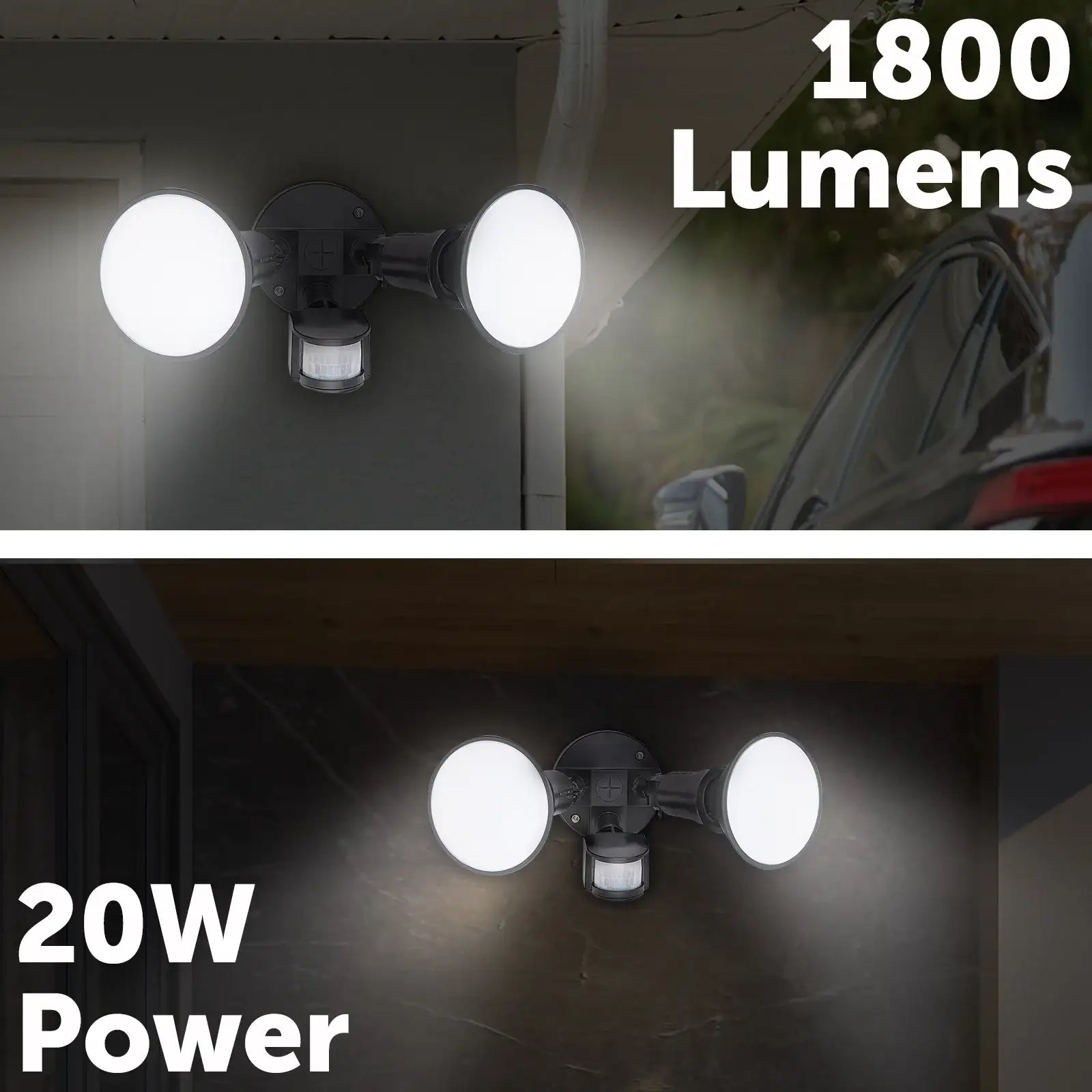 20W smart motion sensor light with app timer, override control, Grid Connect app, voice assistant compatibility