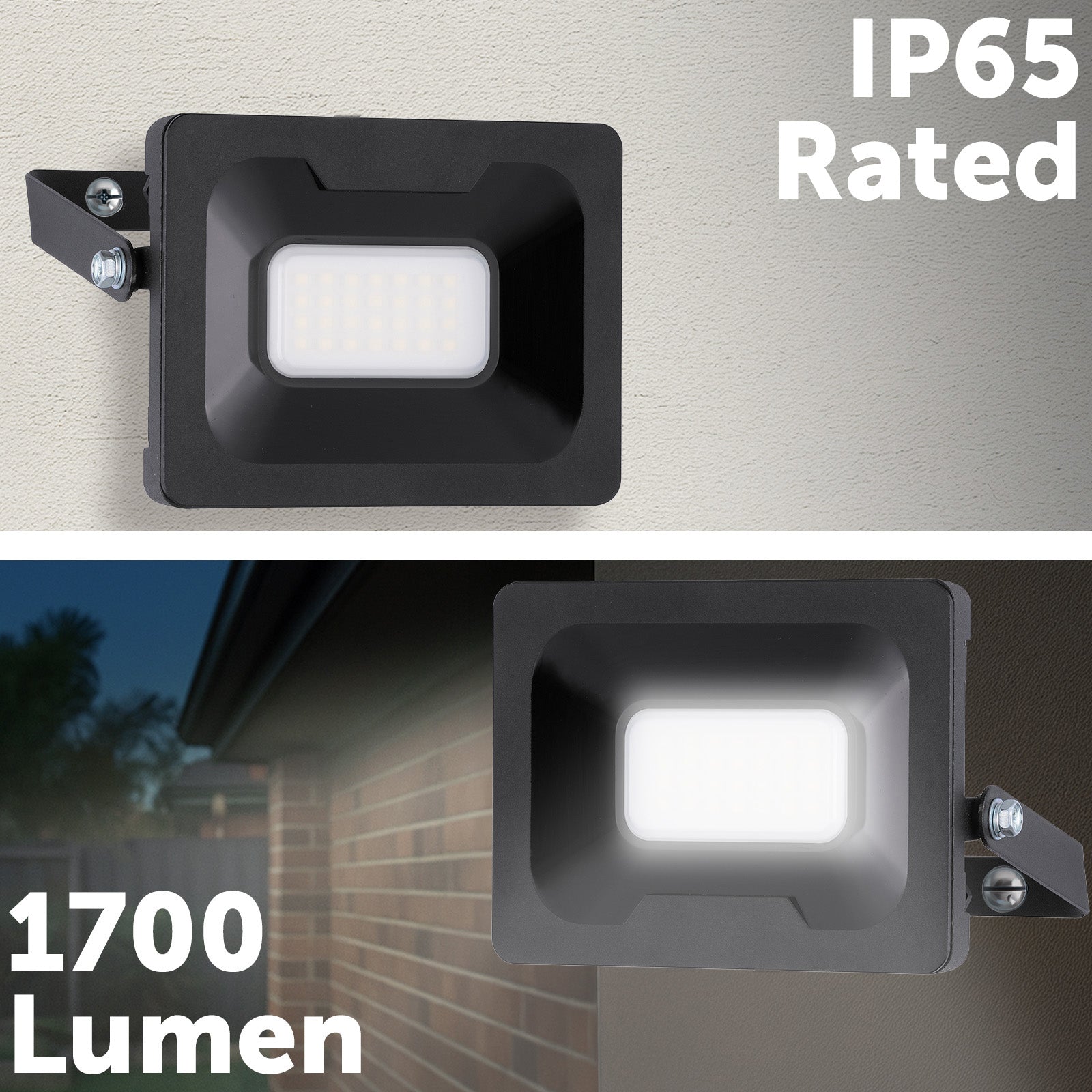 Arlec 20W DIY LED security floodlight – outdoor aluminium IP65 light with wide beam angle and plug-in installation