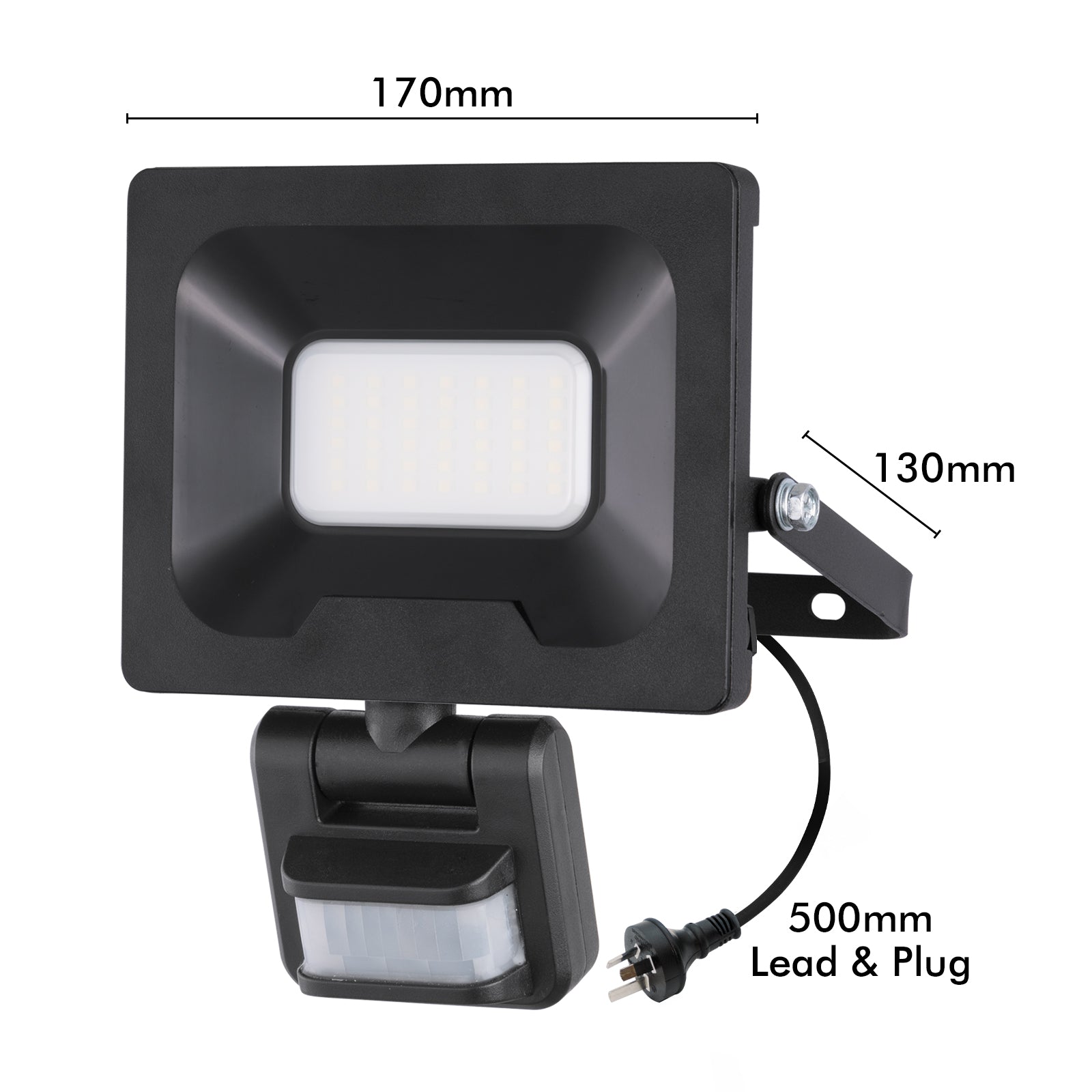 Arlec 20W LED security floodlight with PIR motion sensor – outdoor DIY flood light with IP54 rating and adjustable beam