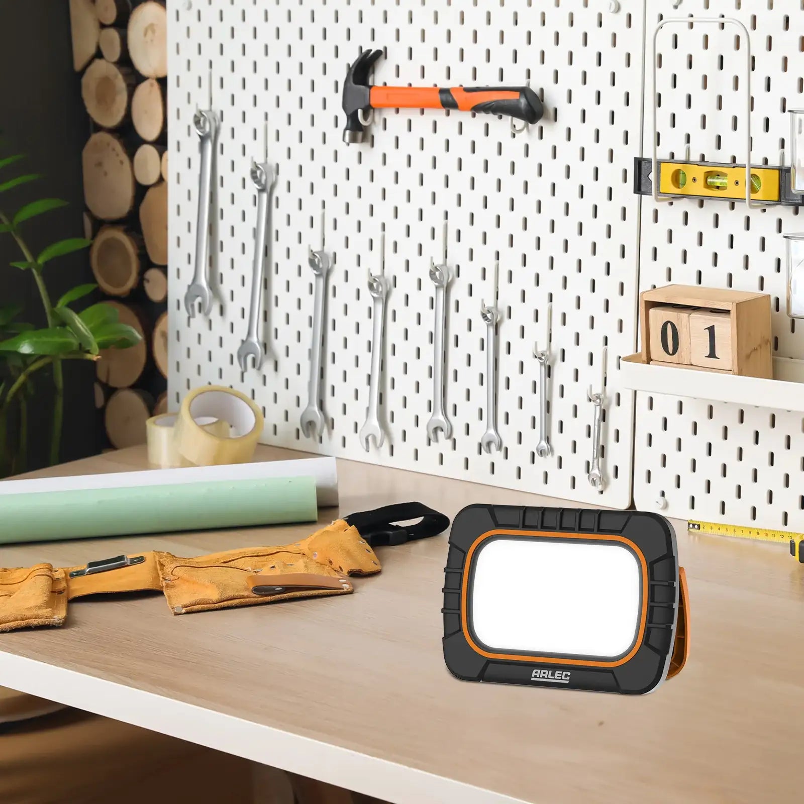 20W rechargeable LED work light, 1600 lumens, IP65 rated for indoor & outdoor use