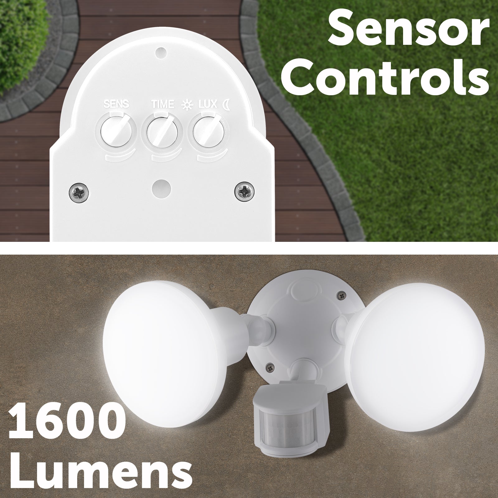 Arlec 20W twin LED floodlight – 1600 lumens motion-activated outdoor security light with 180° detection