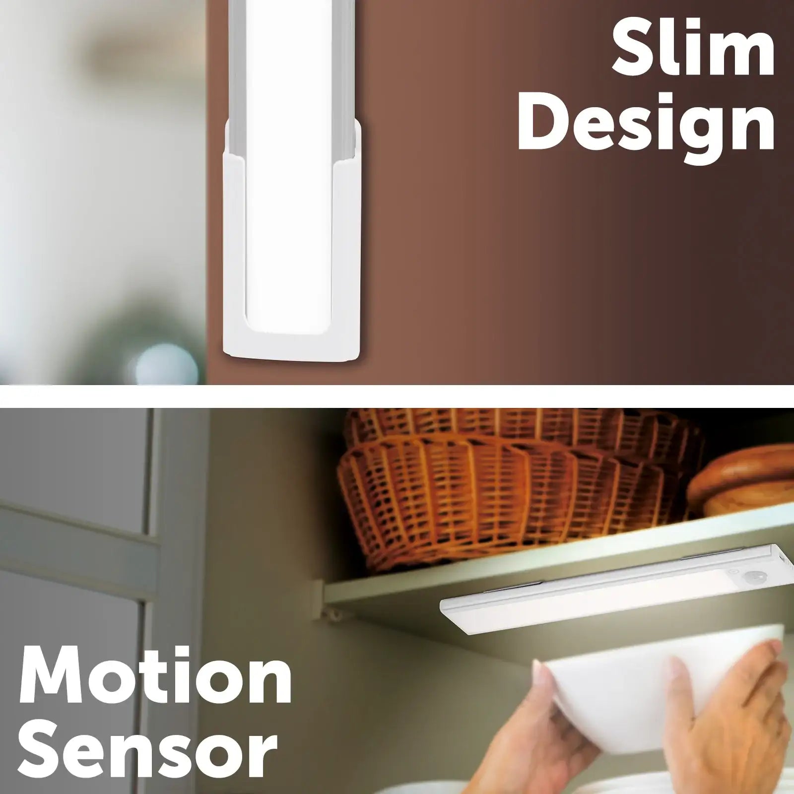 Rechargeable LED sensor bar light, Arlec motion activated bar light, USB CCT under cabinet light