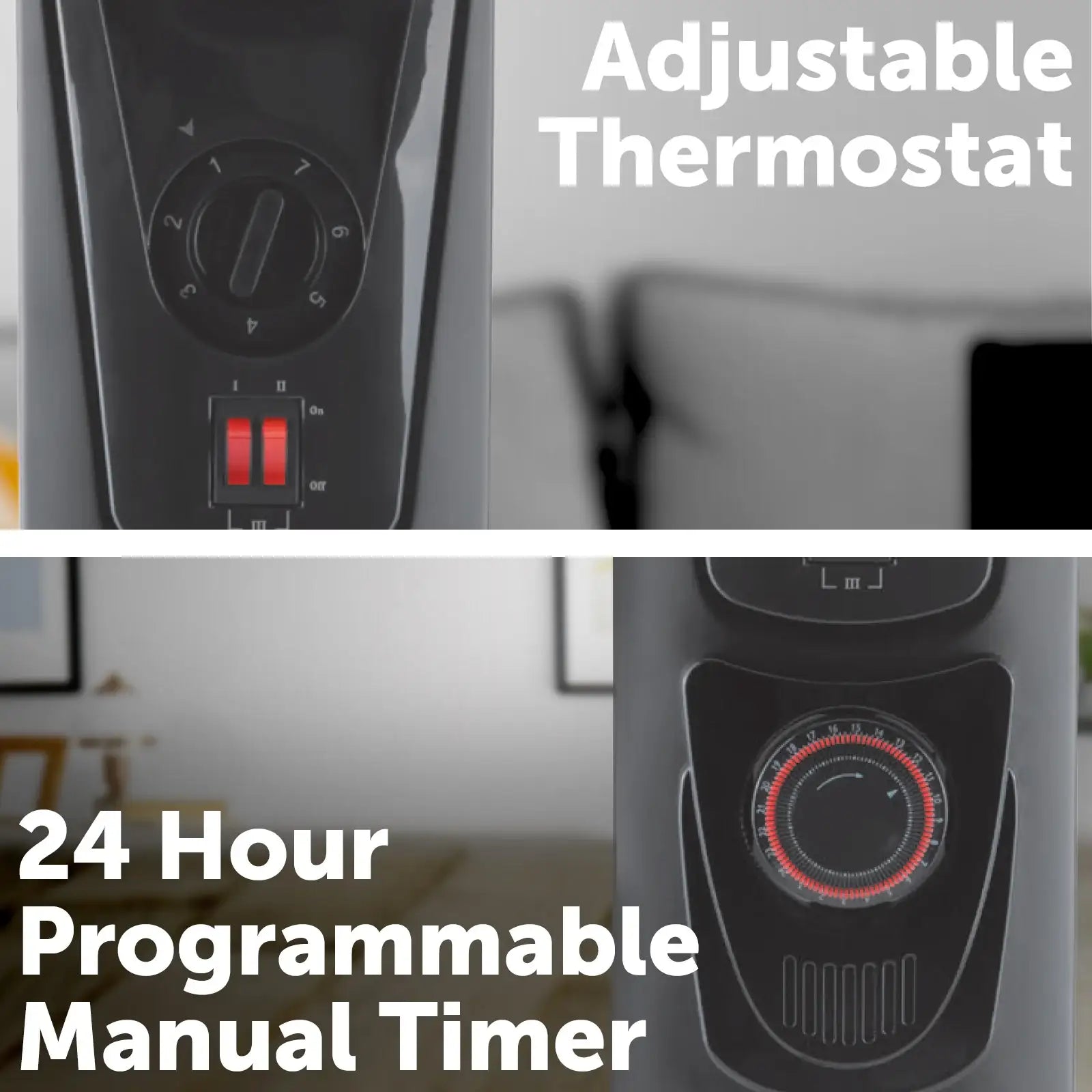 Arlec 2400W oil heater with timer