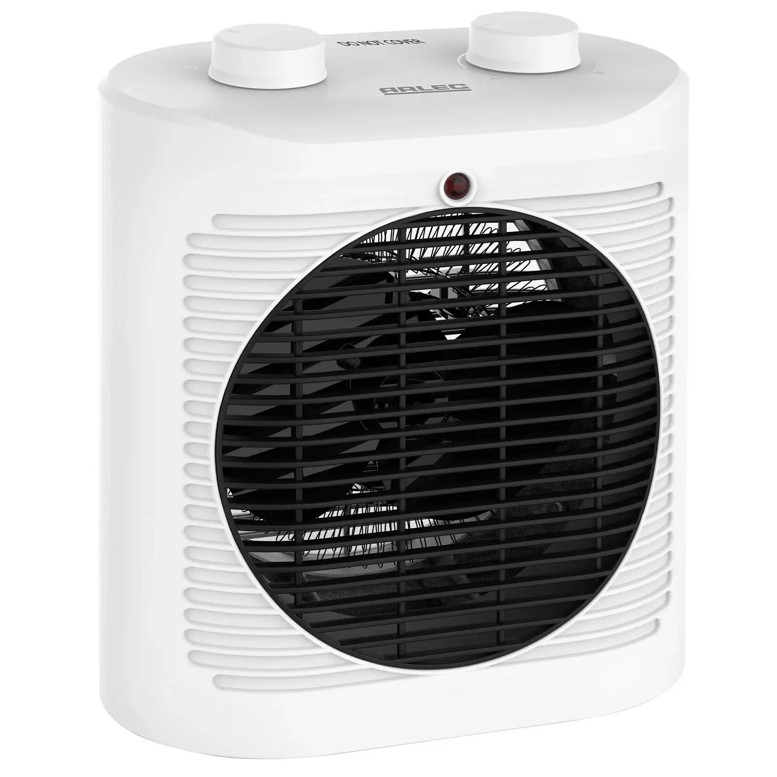 Arlec 2400W fan heater with adjustable thermostat and compact body