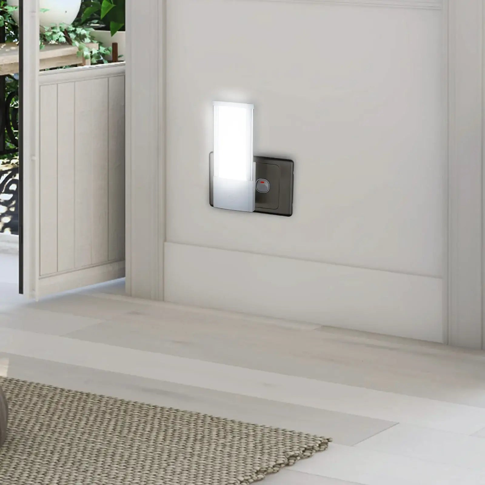 Arlec aluminium touch dimmer LED night light with dusk to dawn sensor and brightness control