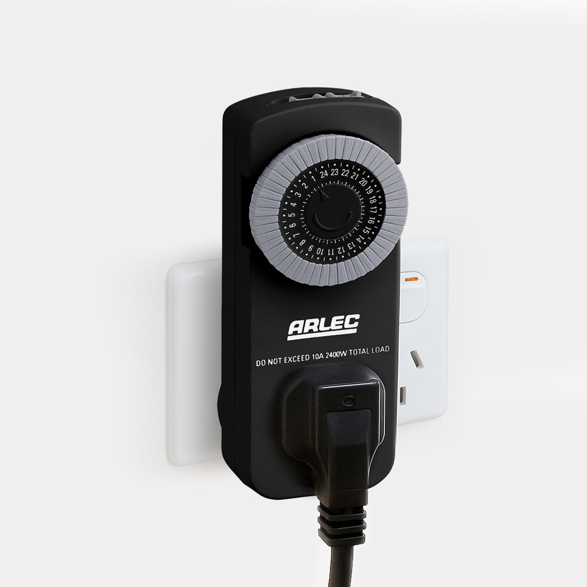 Arlec Black 24-Hour Slimline Mechanical Timer - Twin Pack