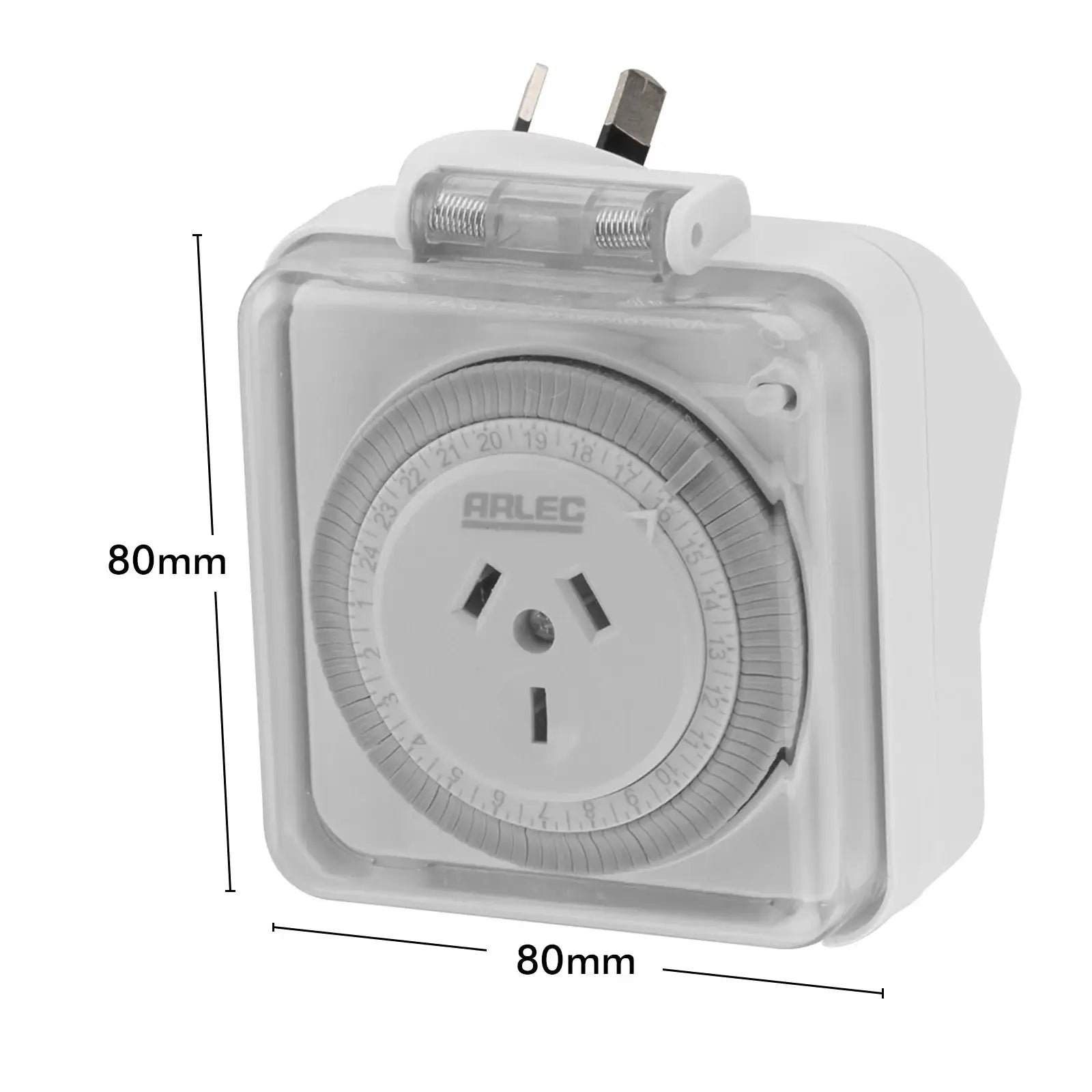 Arlec 24 Hour Weatherproof Timer – White – waterproof outdoor timer for security and garden