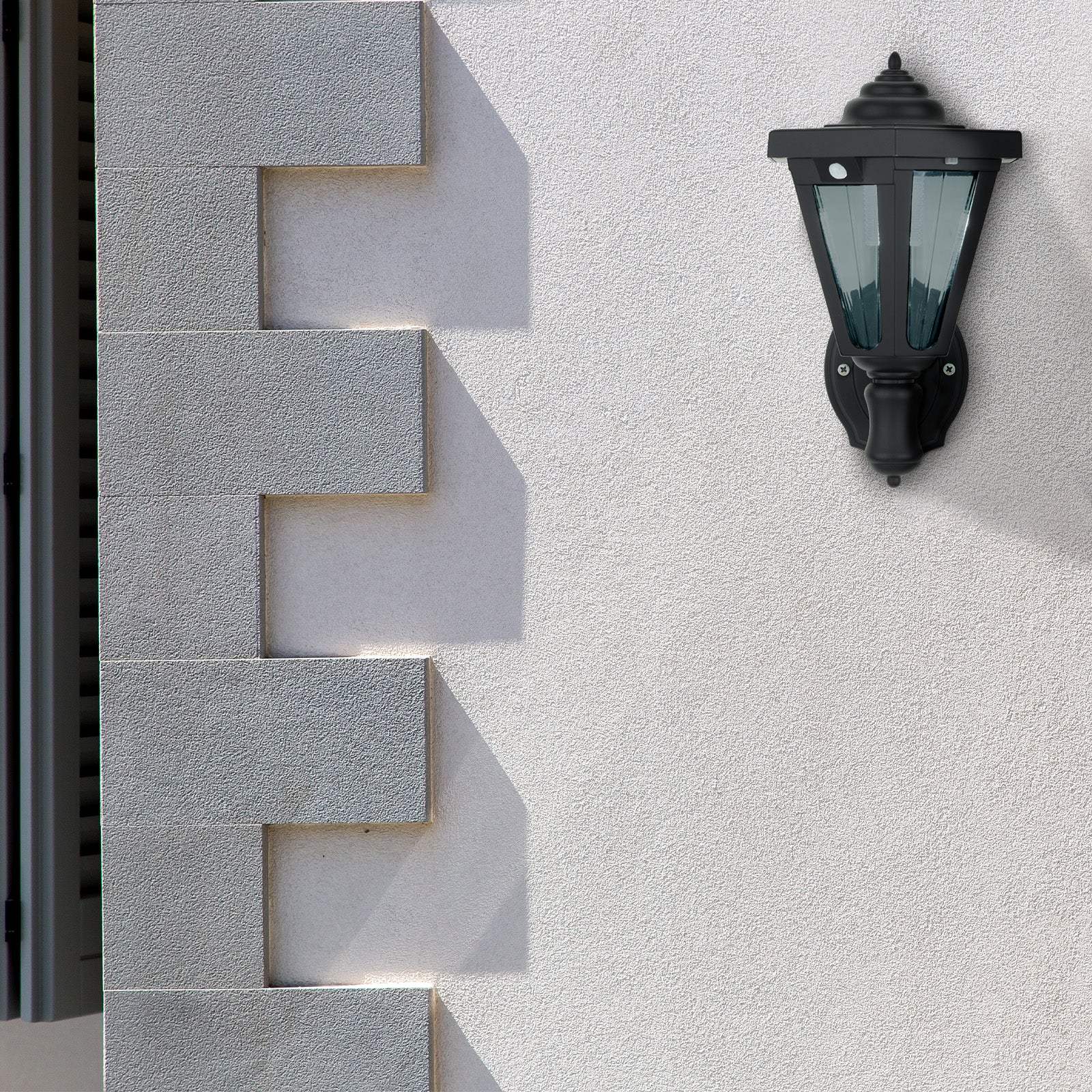 Arlec 24cm 50lm Solar LED Wall Light With Sensor - solar powered light, motion sensor light, exterior wall light, energy efficient LED