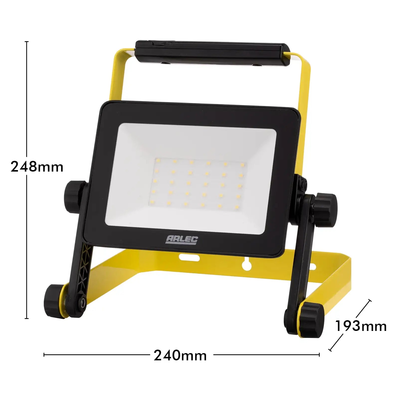 25W LED portable work light with foldable stand, swivel head, 2400 lumens
