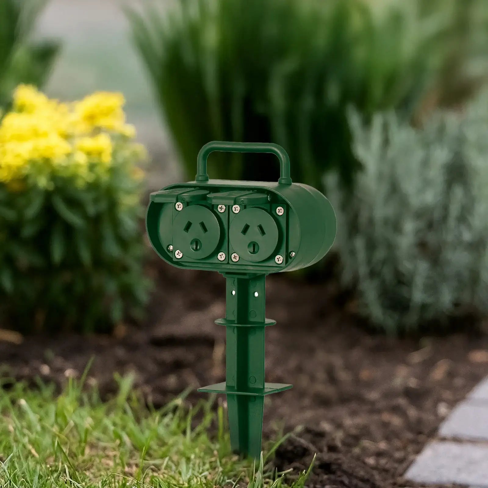 Arlec 2 IP44 Outlet Outdoor Power Garden Stake - garden stake extension, waterproof outdoor powerboard, 2 outlet socket board