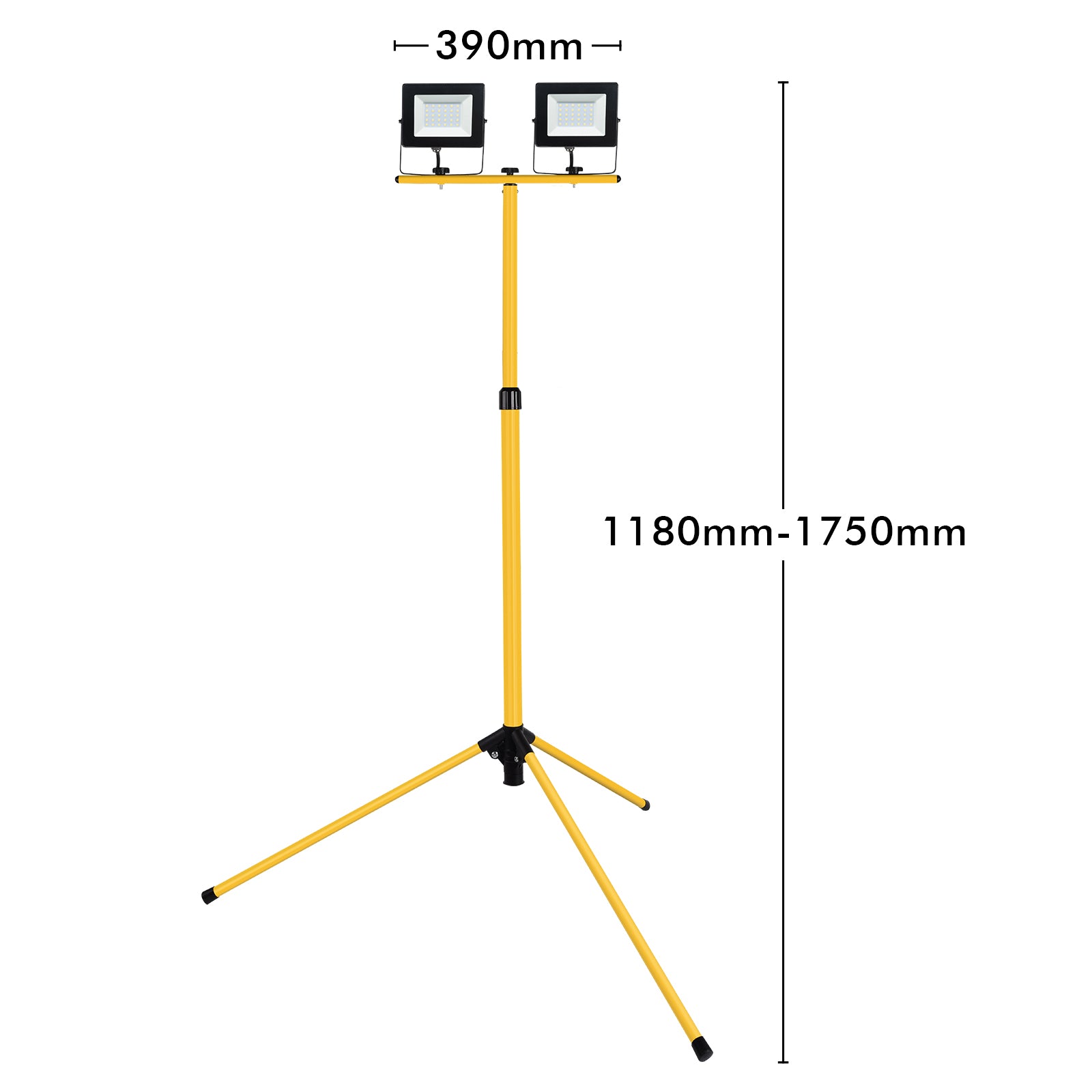 Dual 20W LED work light with tripod, 3200 lumens, IP65 weatherproof