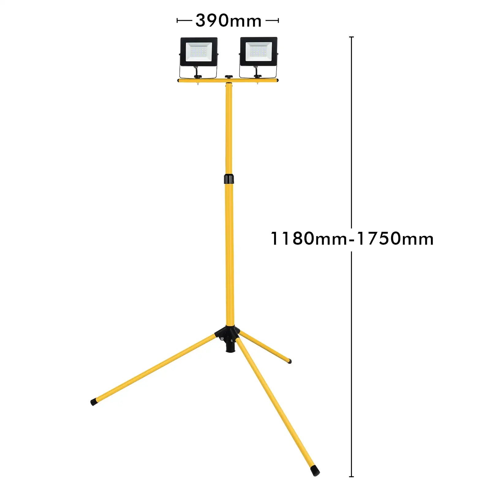 Dual 20W LED work light with tripod, 3200 lumens, IP65 weatherproof