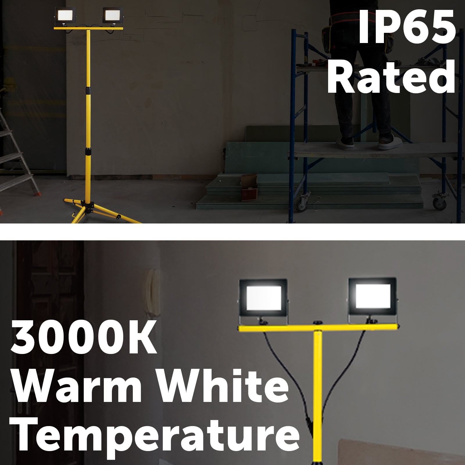 Arlec 2x20W LED tripod work light – 4000lm warm white for indoor/outdoor use