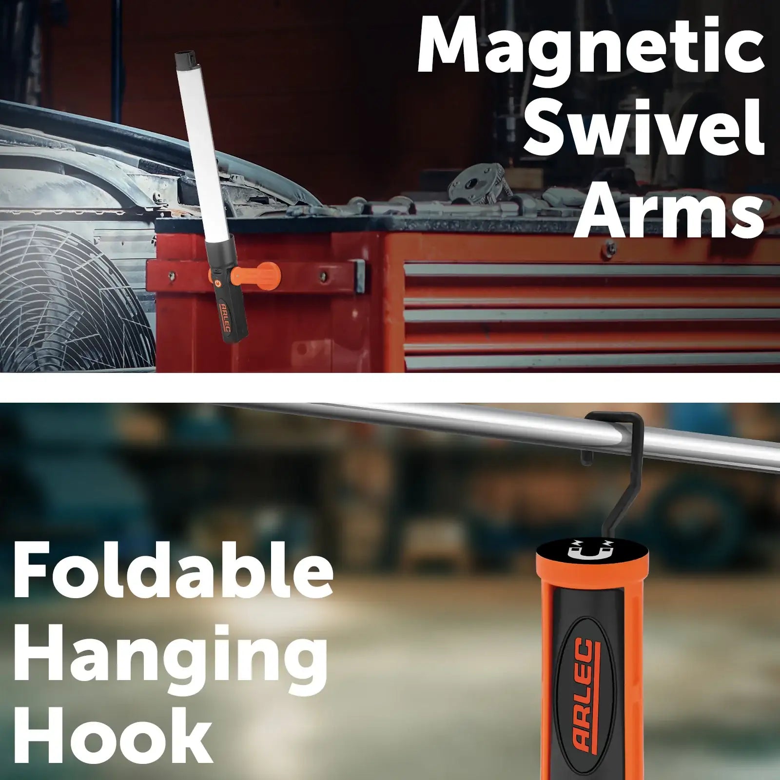 Arlec 2x3W multipurpose LED work light – 400lm split lights with magnetic swivel base