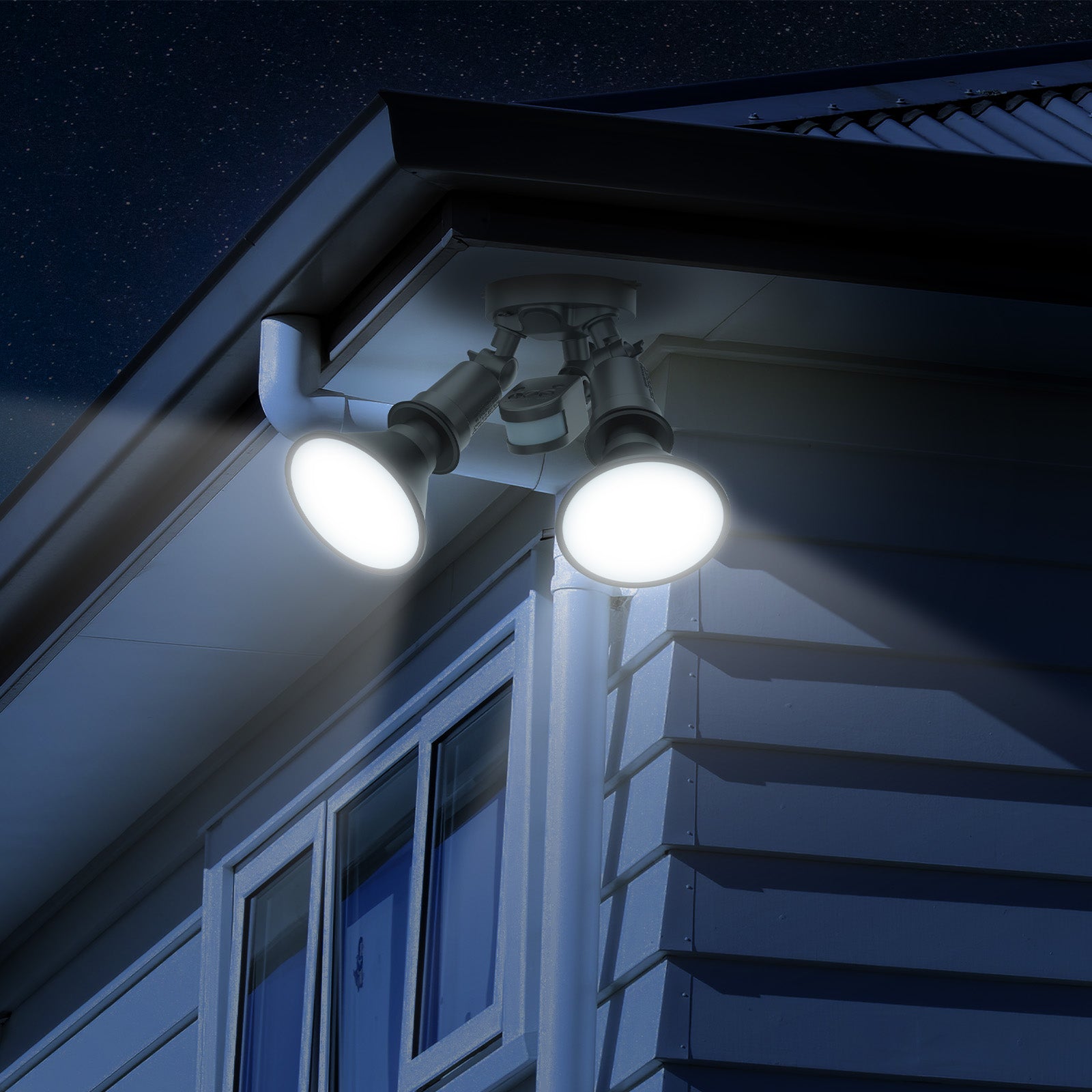 Arlec 30W twin LED PAR38 floodlight – DIY motion sensor light with plug, 3200 lumens and adjustable settings