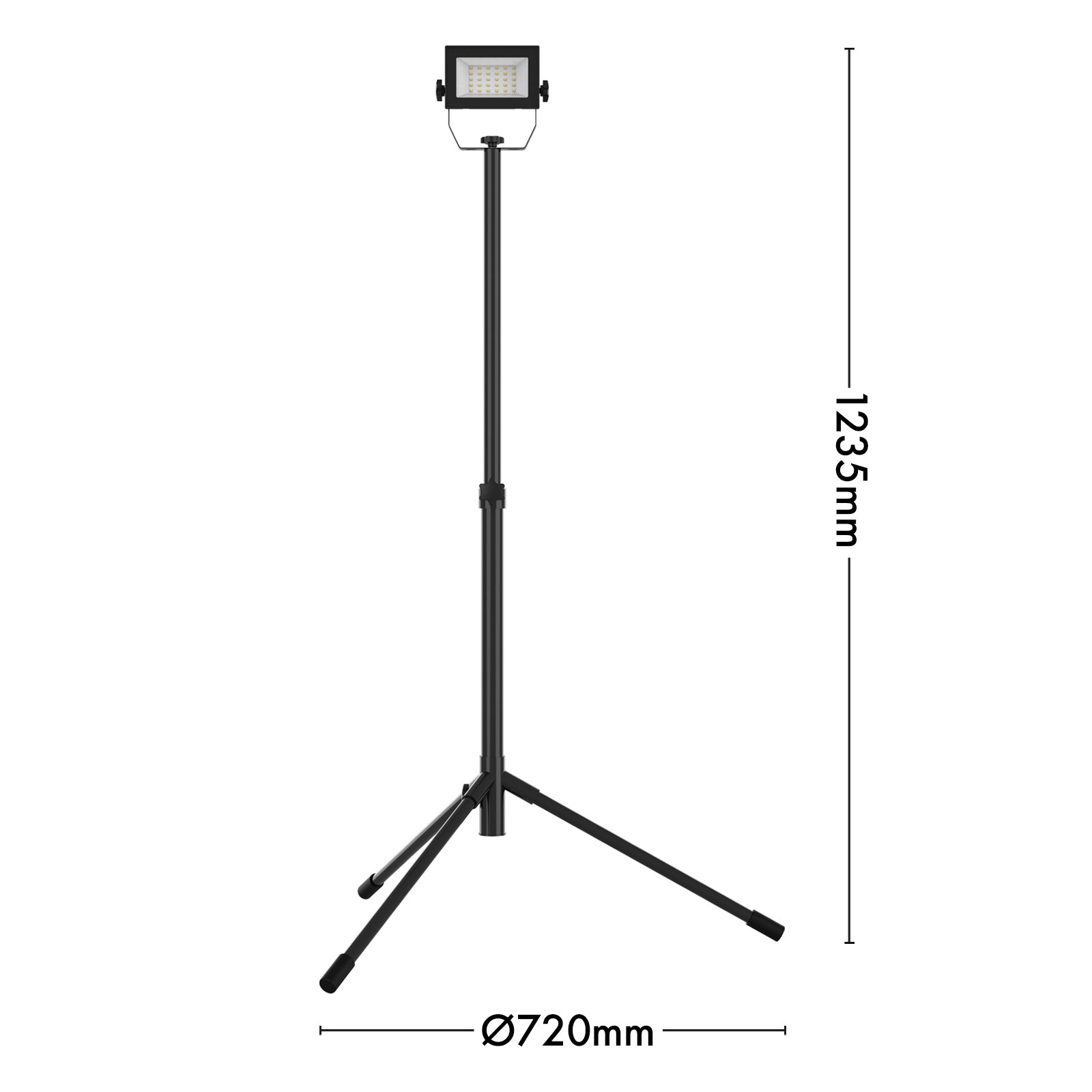 30W LED worklight with adjustable tripod stand, portable design, IP65 rated