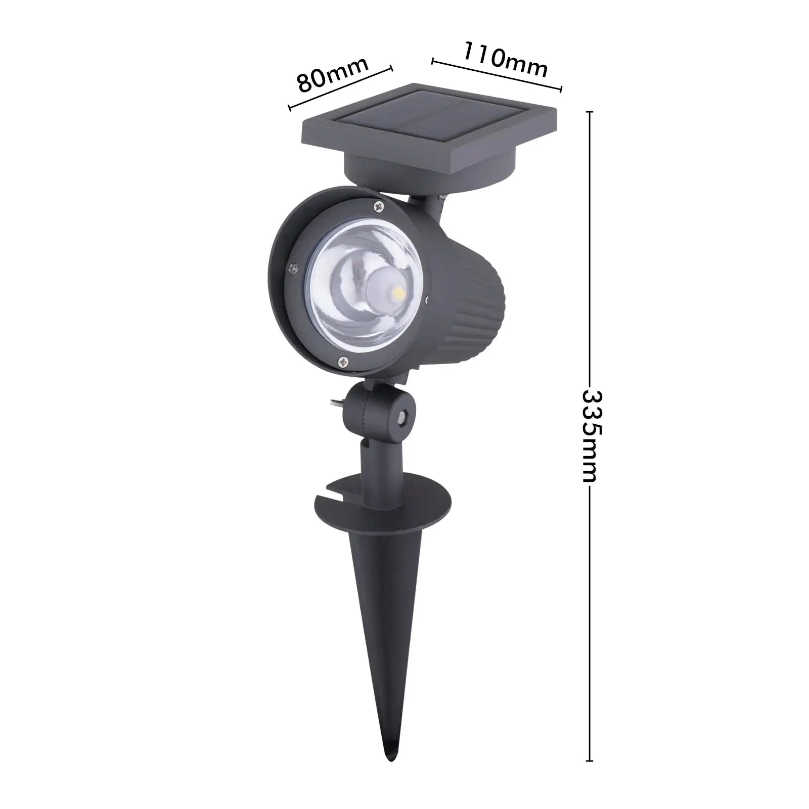 Arlec 30 lumen garden spotlight – solar-powered adjustable head light with IP44 rating and dusk sensor