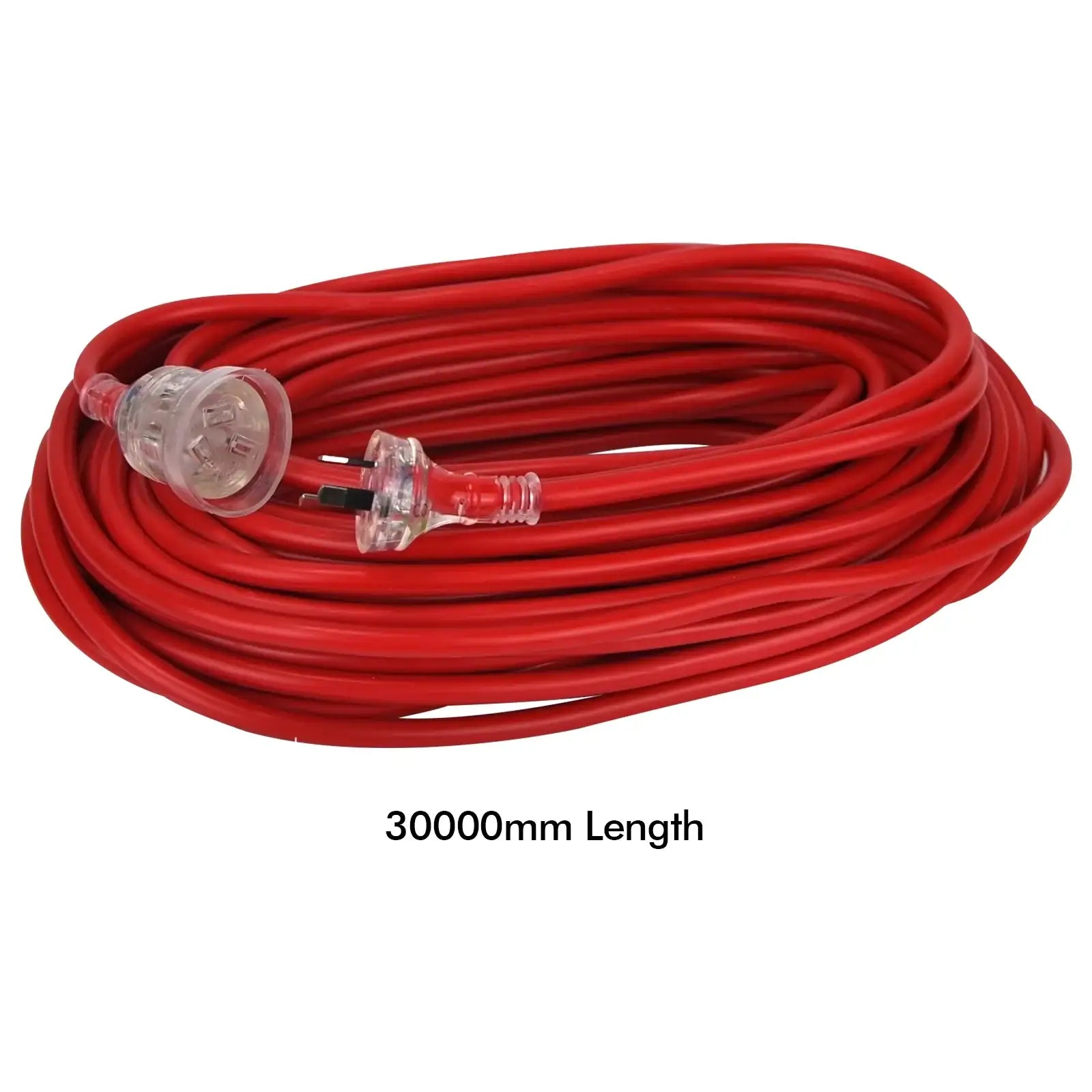 30m extra heavy duty extension cord – Arlec red with safety light