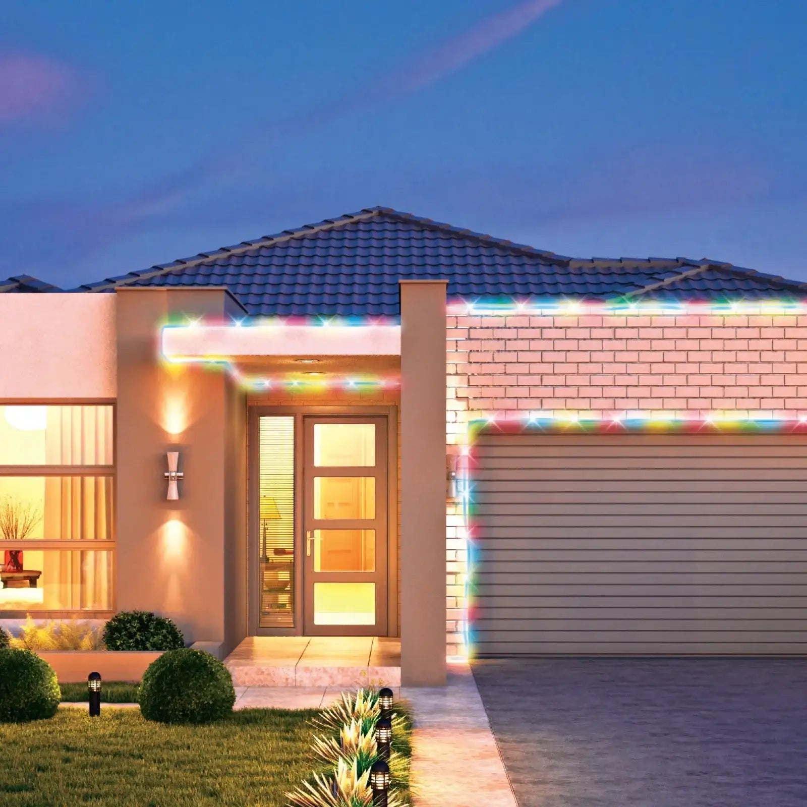 Arlec 30m multi-colour festive LED rope light with remote control for holiday lighting