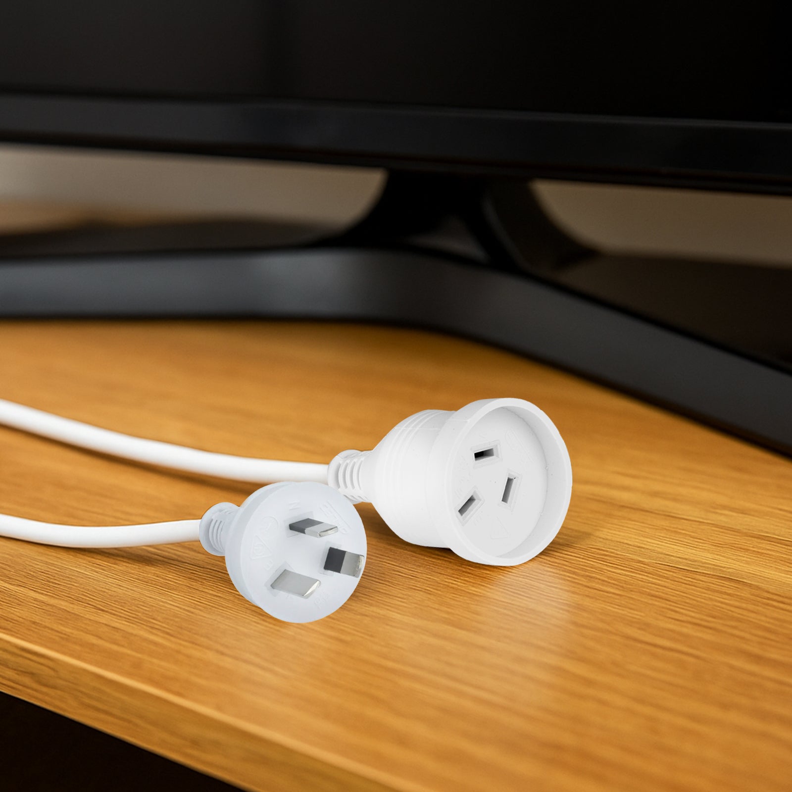 Arlec 3m white extension lead twin pack – domestic use cable