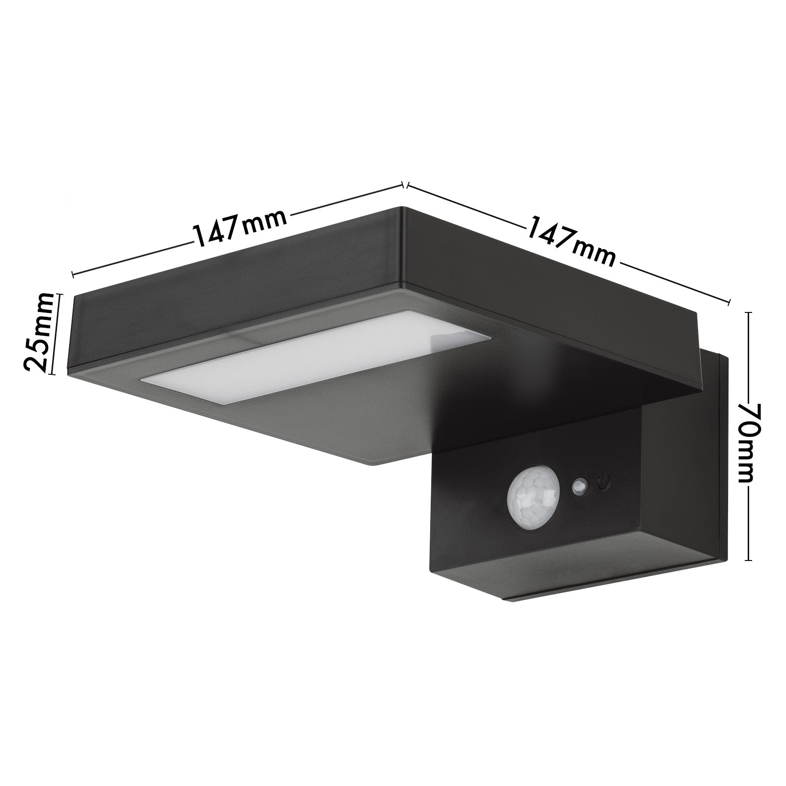 Arlec 400L Premium Solar LED Wall Light With Motion Sensor - solar powered light, motion sensor light, exterior wall light, energy efficient LED