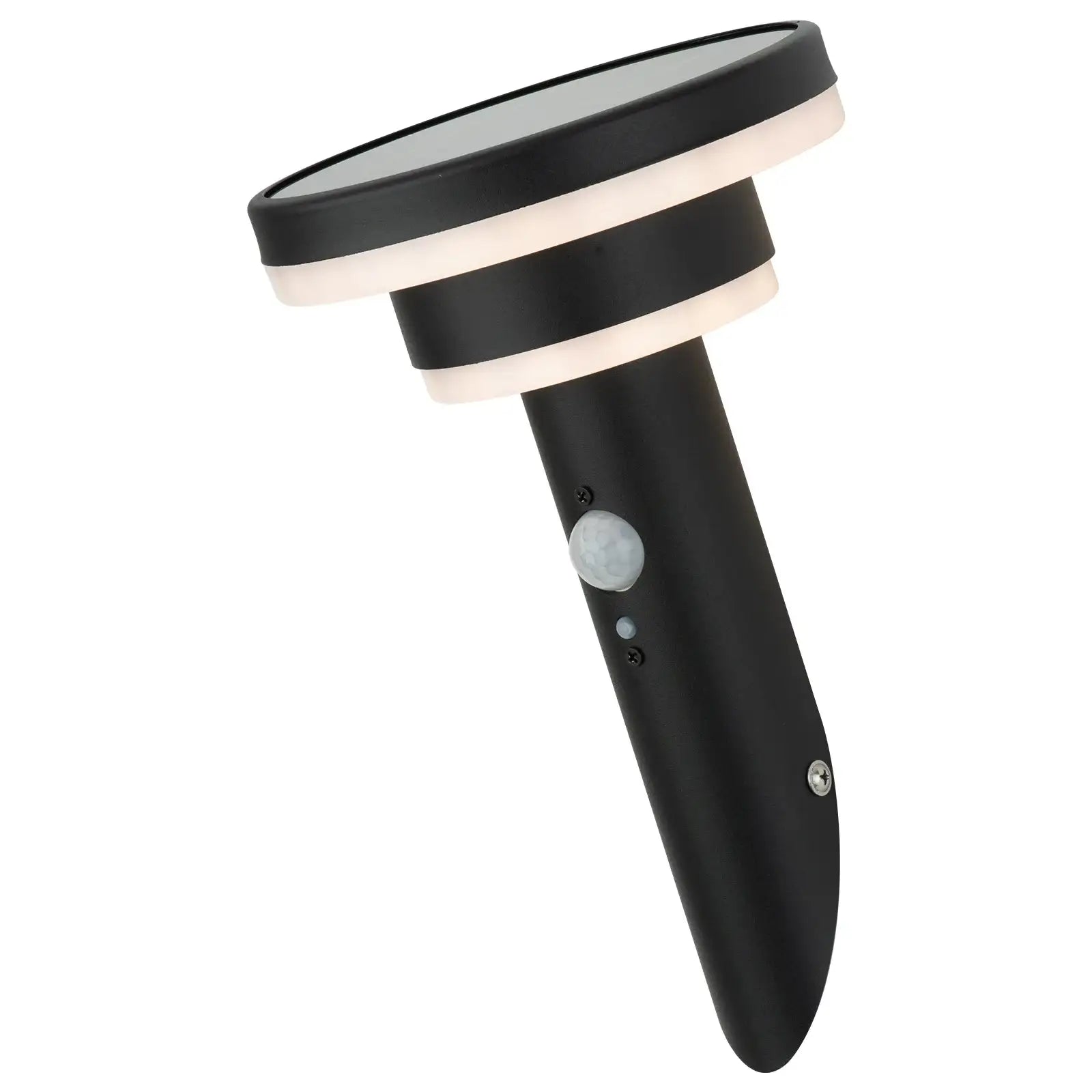 Arlec 400lm 26cm Solar LED Wall Light With Sensor - Black - solar powered light, motion sensor light, exterior wall light, energy efficient LED