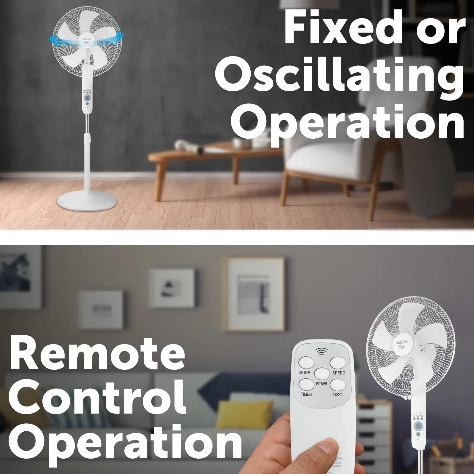 Arlec 40cm Smart Pedestal Fan with Remote – smart pedestal fan, adjustable pedestal fan, Grid Connect fan