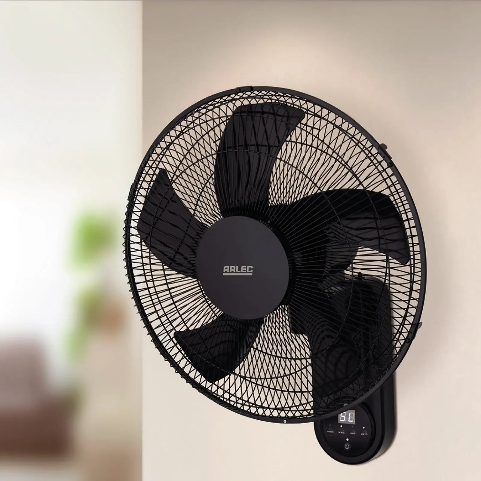 Arlec 40cm Wall Fan With Remote – Oscillating Wall-Mountable Fan with Speed Control