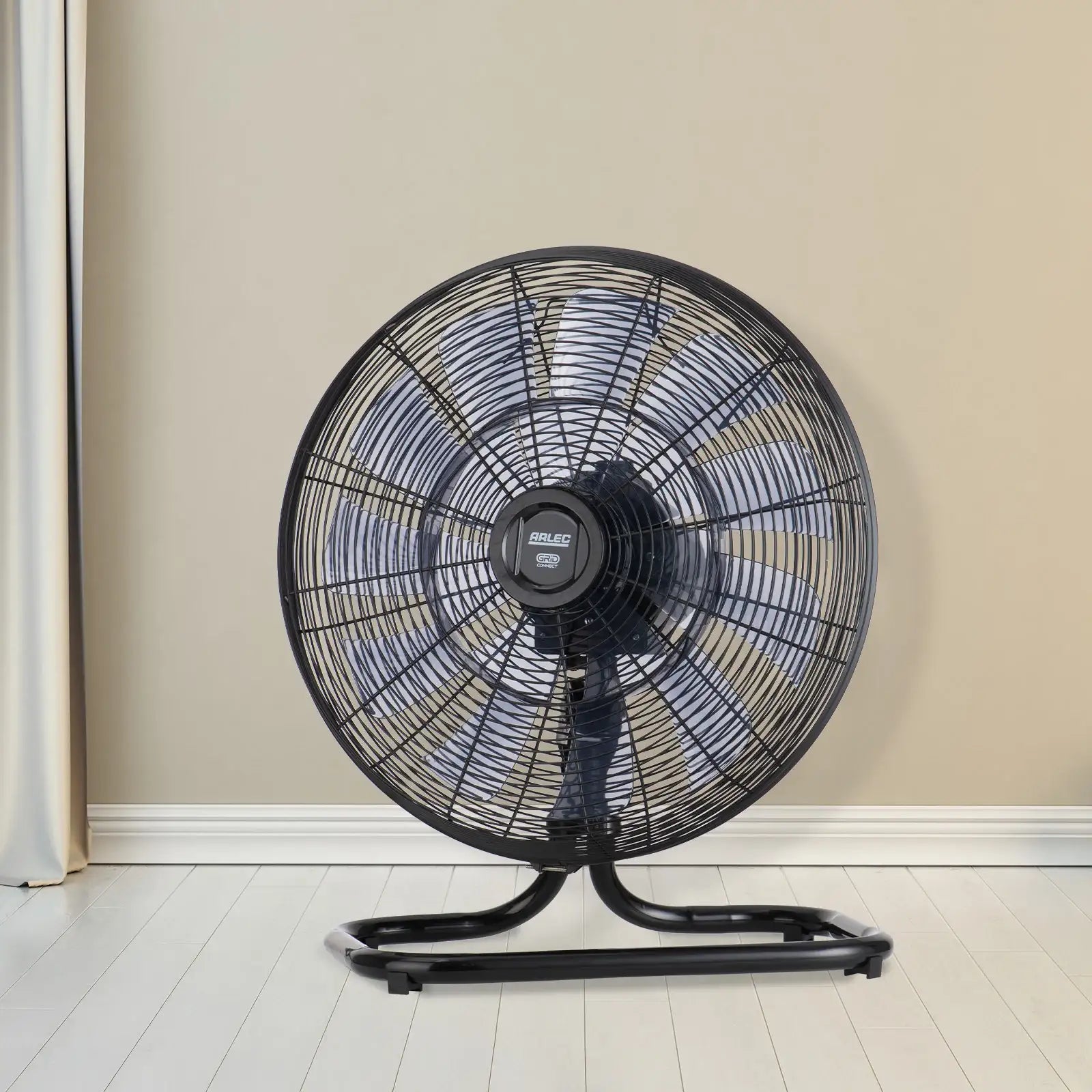 Smart DC floor fan with Wi-Fi control, 6 speeds, 18 blades, Grid Connect app, Google Assistant and Alexa compatible