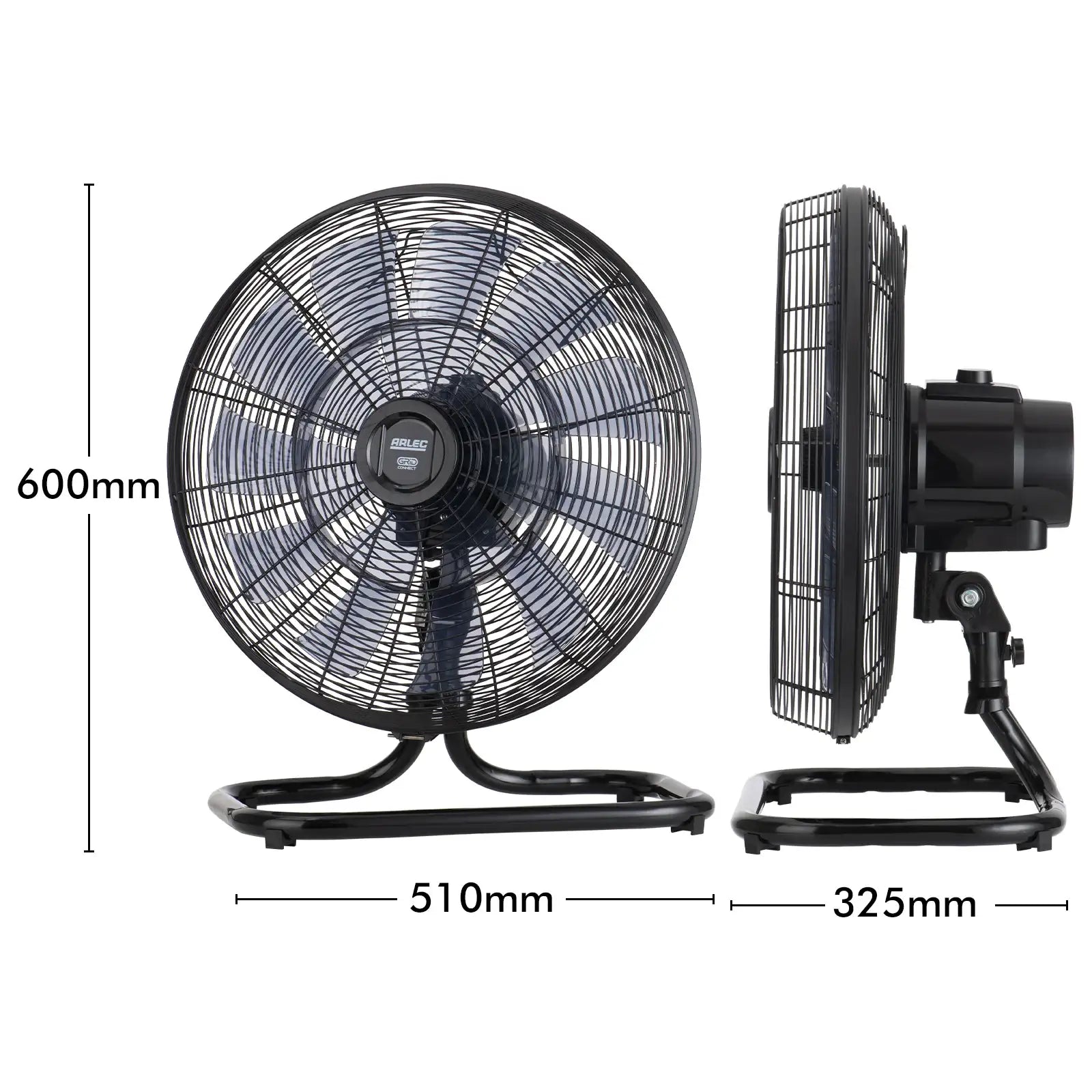 Smart DC floor fan with Wi-Fi control, 6 speeds, 18 blades, Grid Connect app, Google Assistant and Alexa compatible